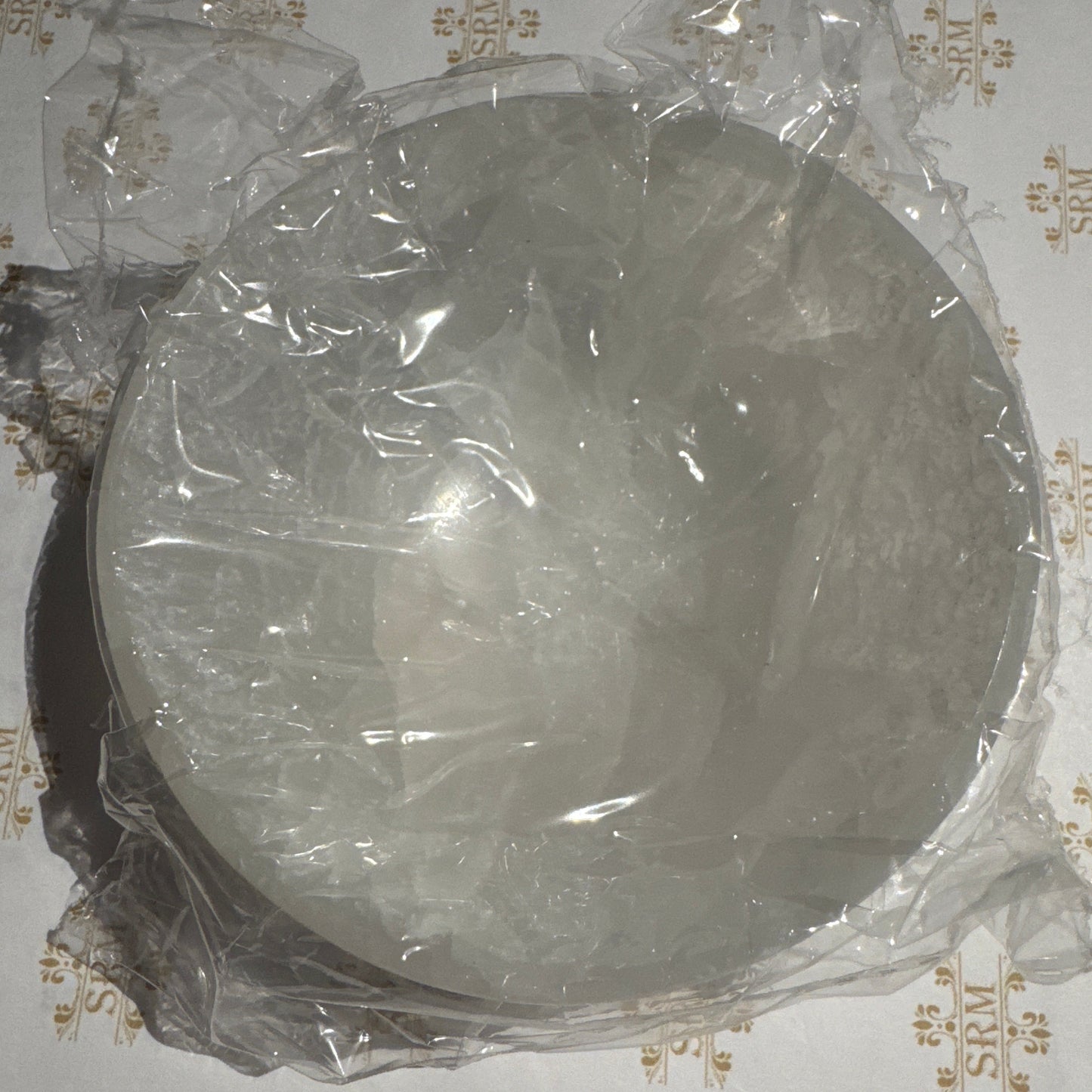 Carved : White Selenite Bowl, 4"x1½"