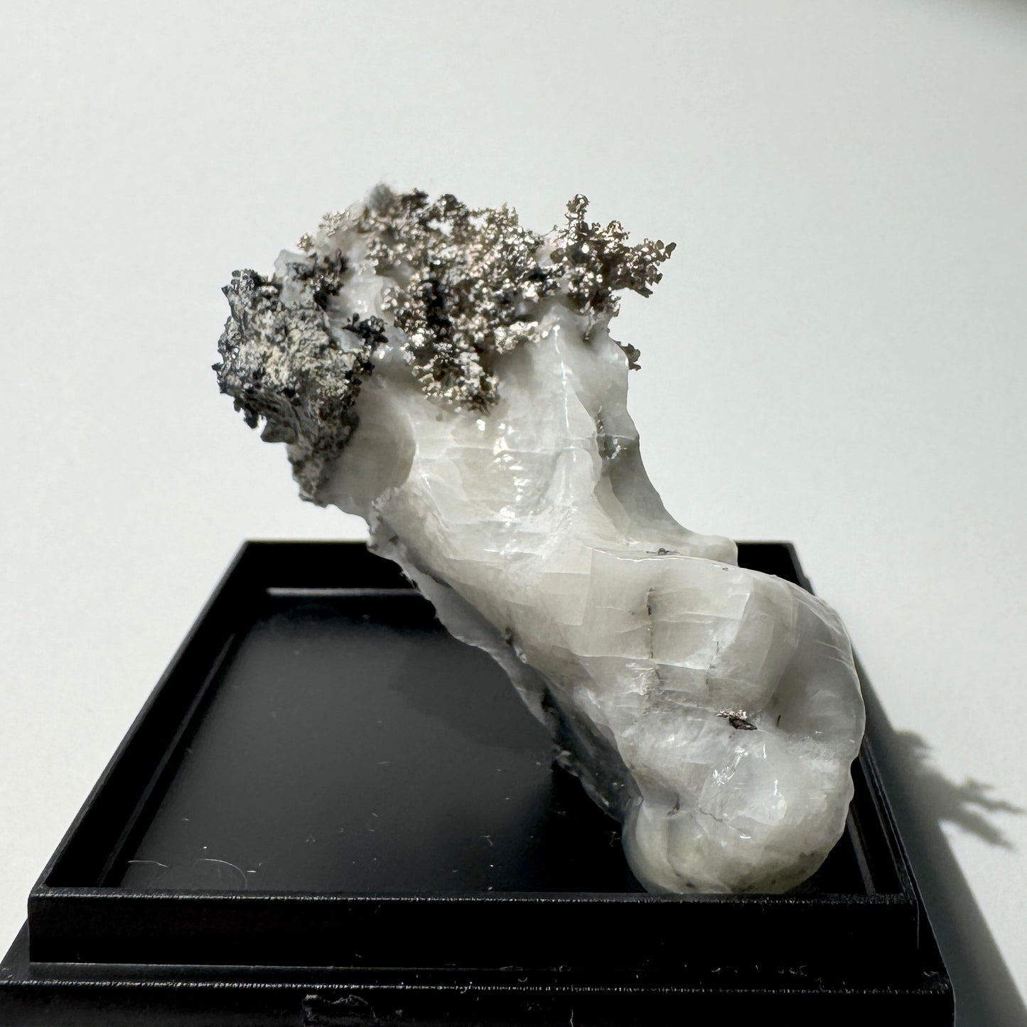 Crystal : Mounted : Native Silver on Calcite Display Specimen "Moptop"