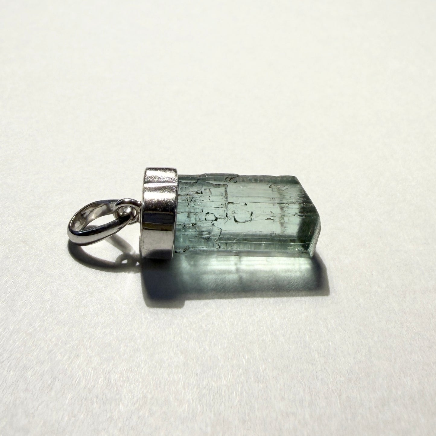 Necklace : Elbaite Tourmaline Pendant, 2.39gms, Piaui Brazil, Sterling Silver