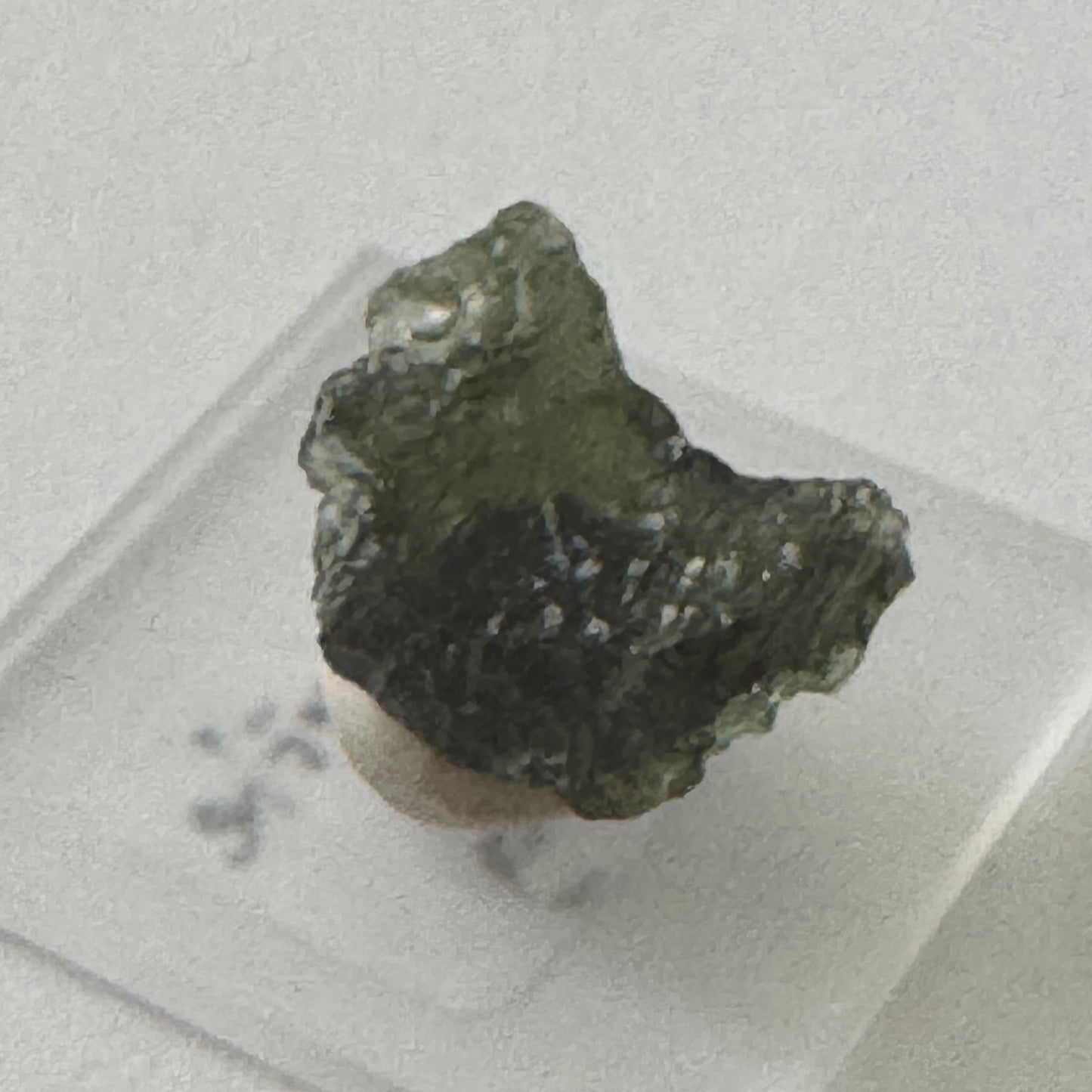 Rough : Mounted : Moldavite, over 1 gram