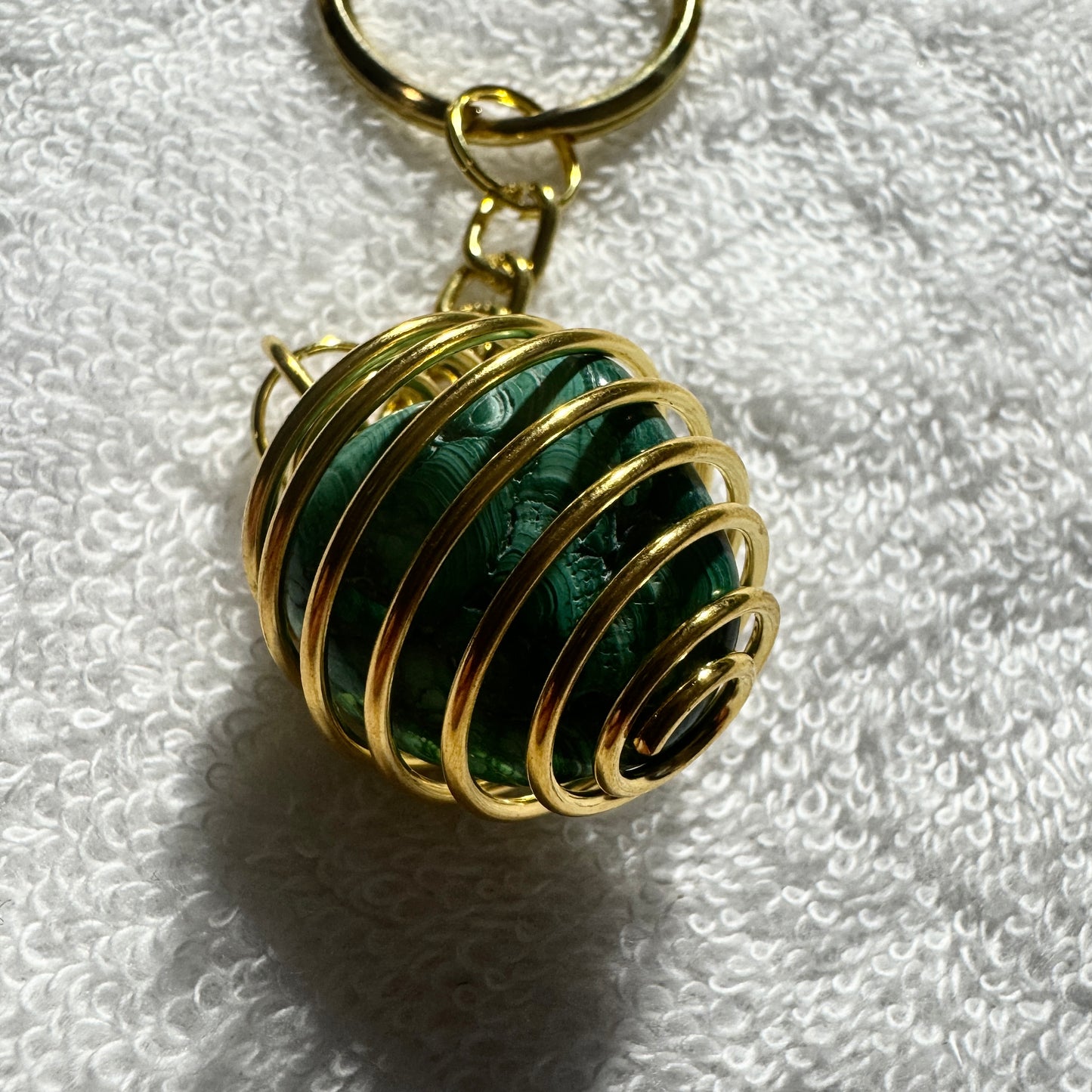 Novelty : Keychain : Caged Malachite
