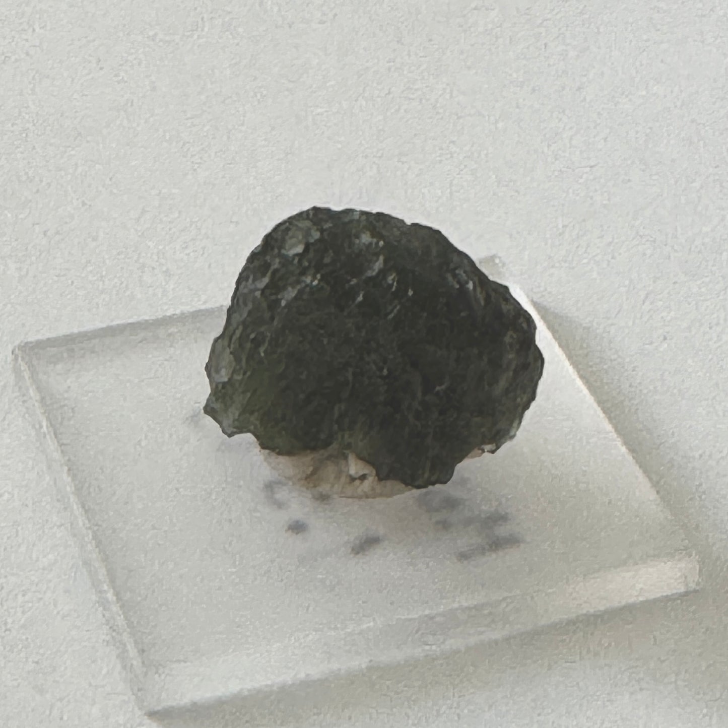Rough : Mounted : Moldavite, over 1 gram