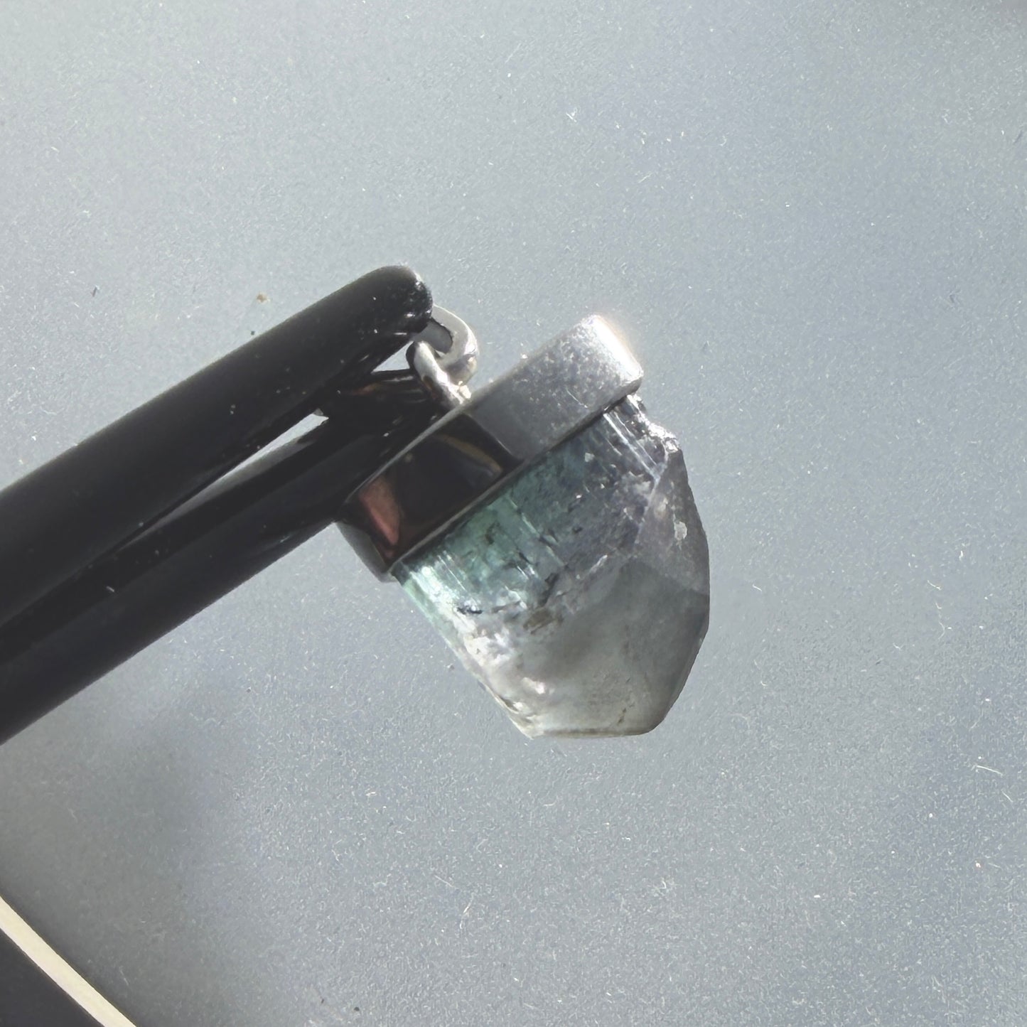 Necklace : Elbaite Tourmaline Pendant, 2gms, Paprok Afghanistan, Sterling Silver