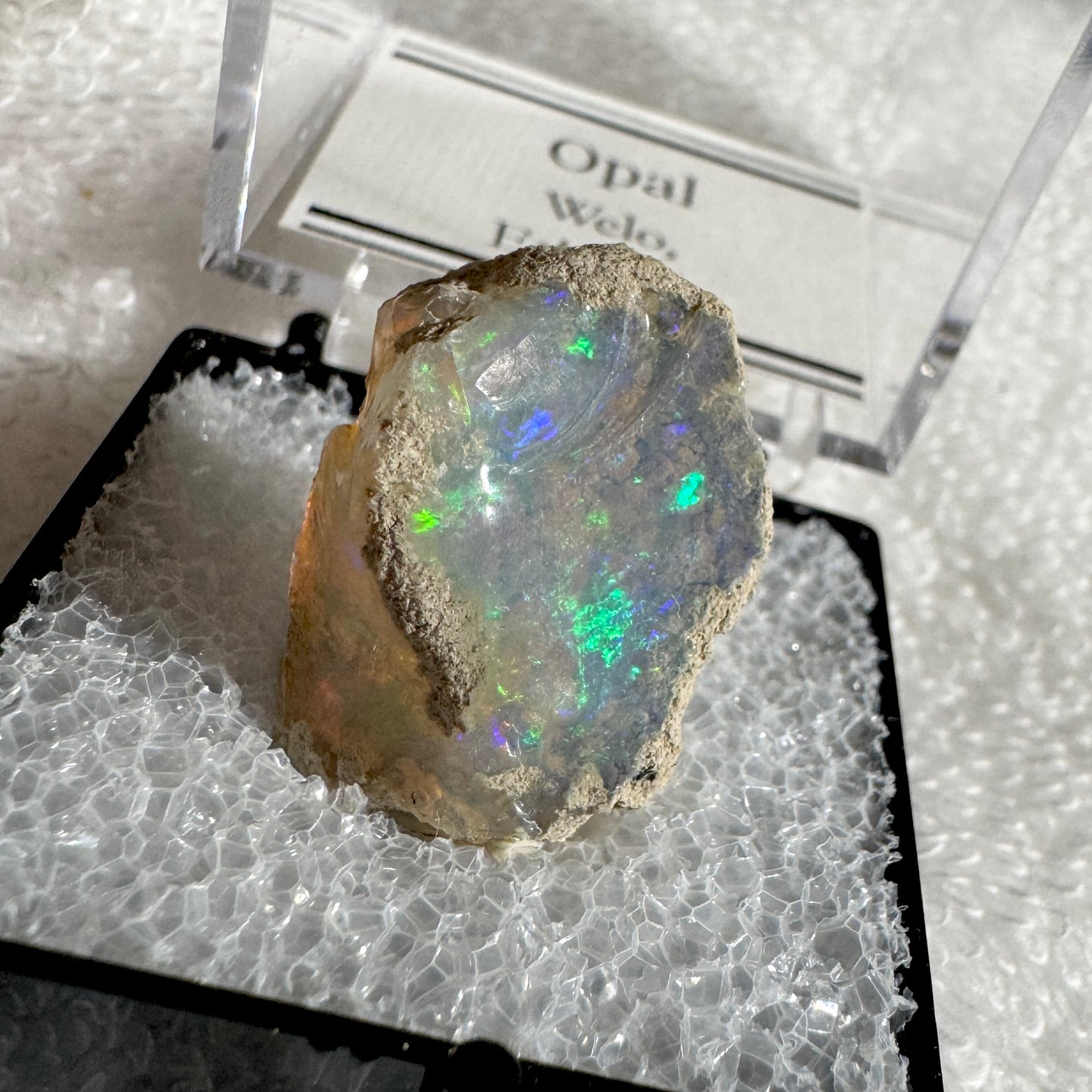 Rough : Mounted : Ethiopian Welo Opal, Nice Fire, 2.30g