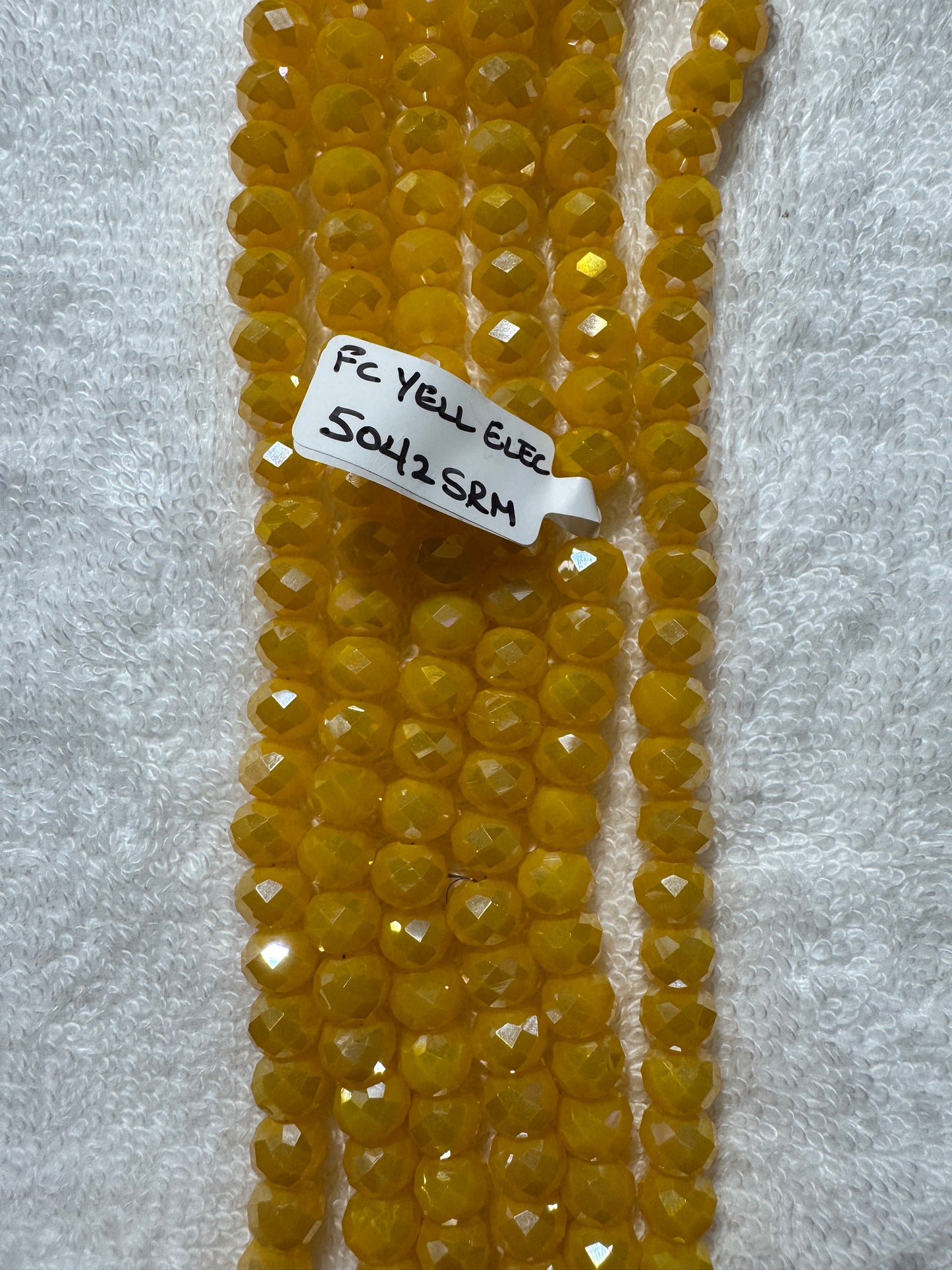 Beads : FC Yellow Crystal Electroplated : 8mm