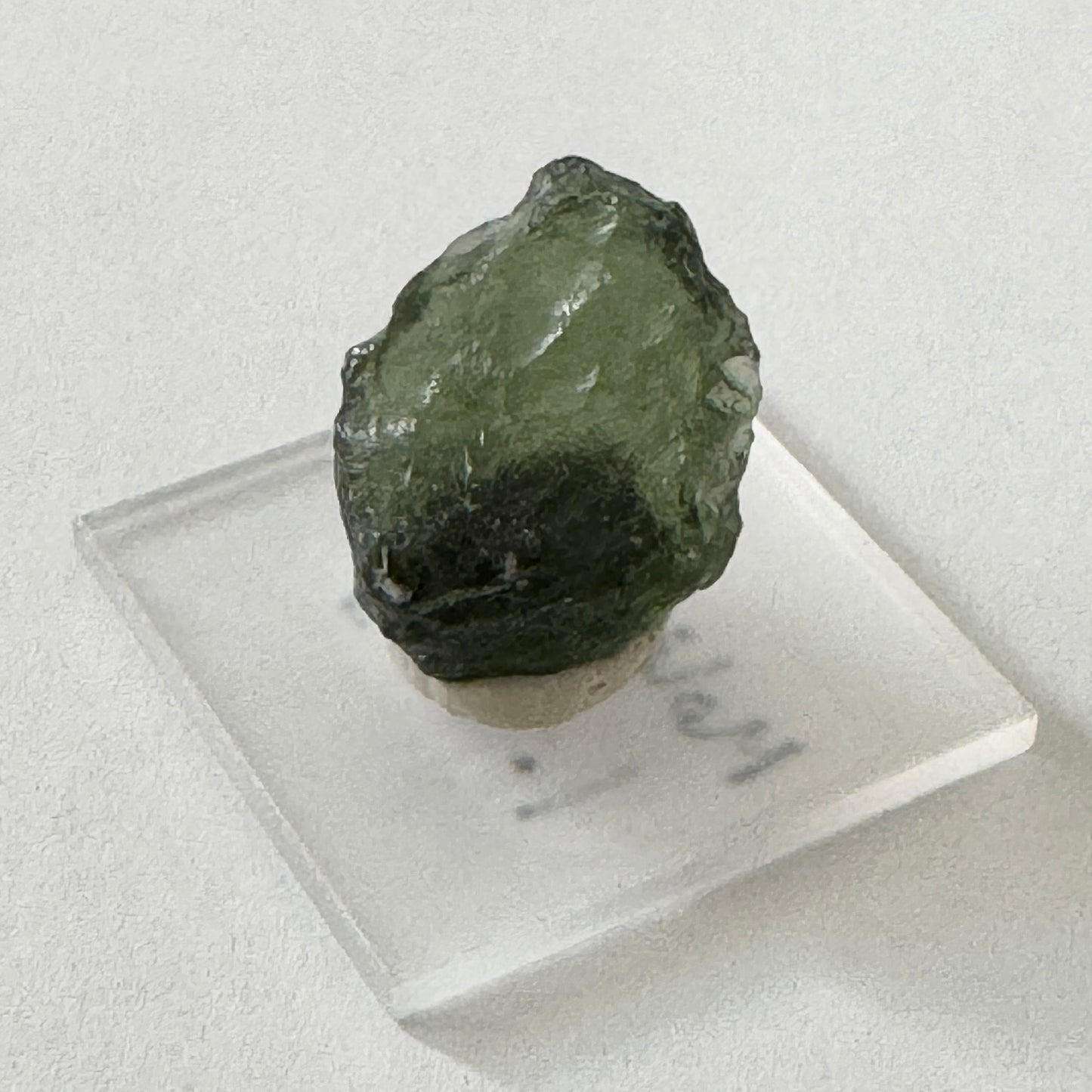 Rough : Mounted : Moldavite, over 1 gram