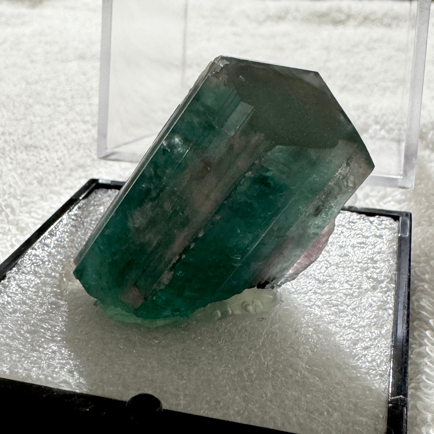 Crystal : Mounted : Watermelon Tourmaline in 2” Acrylic Box, 139ct