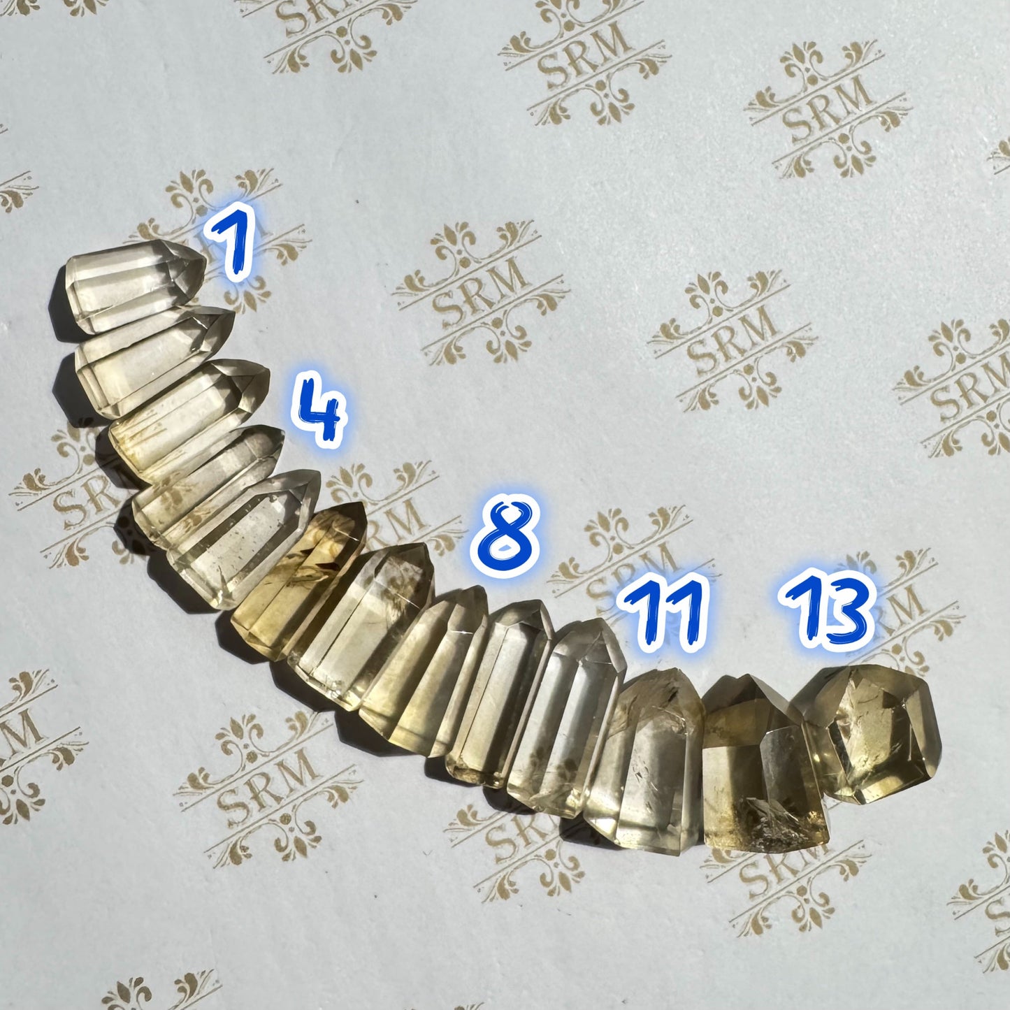 Mini : Point: Citrine Points (13), 12mm to 20mm tall, CHOICE