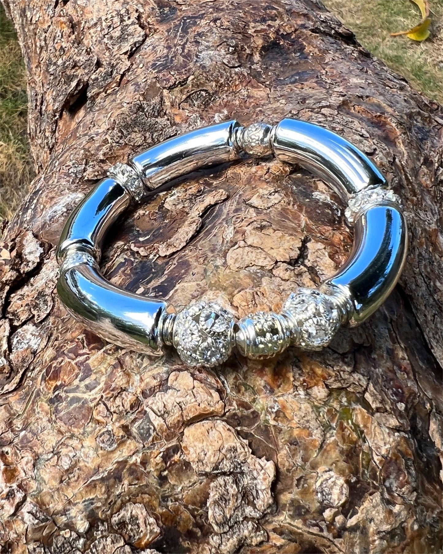 Bracelet : Silvery Rhinestone, 7½"