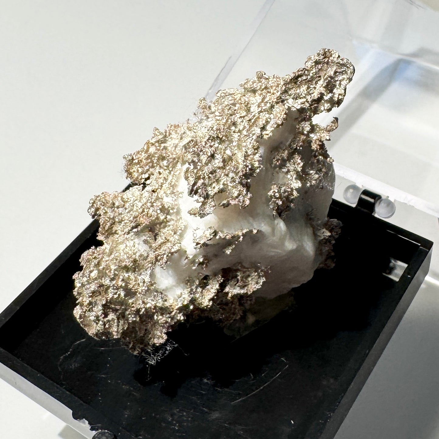 Crystal : Mounted : Native Silver on Calcite Display Specimen