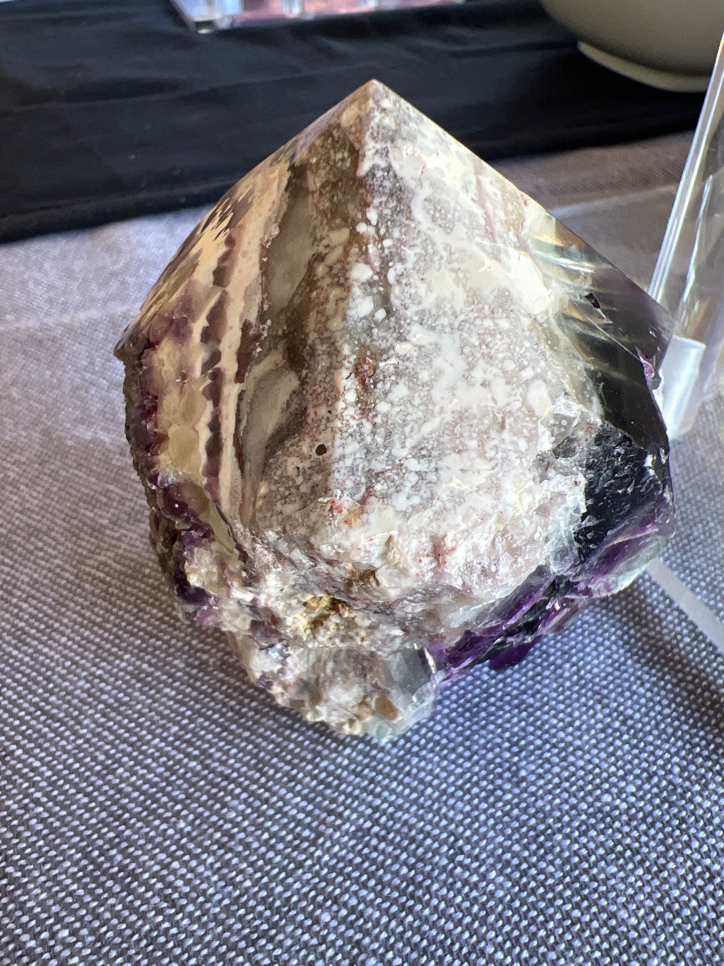 TPP : Rainbow Fluorite Top Polish Point Rough Generator