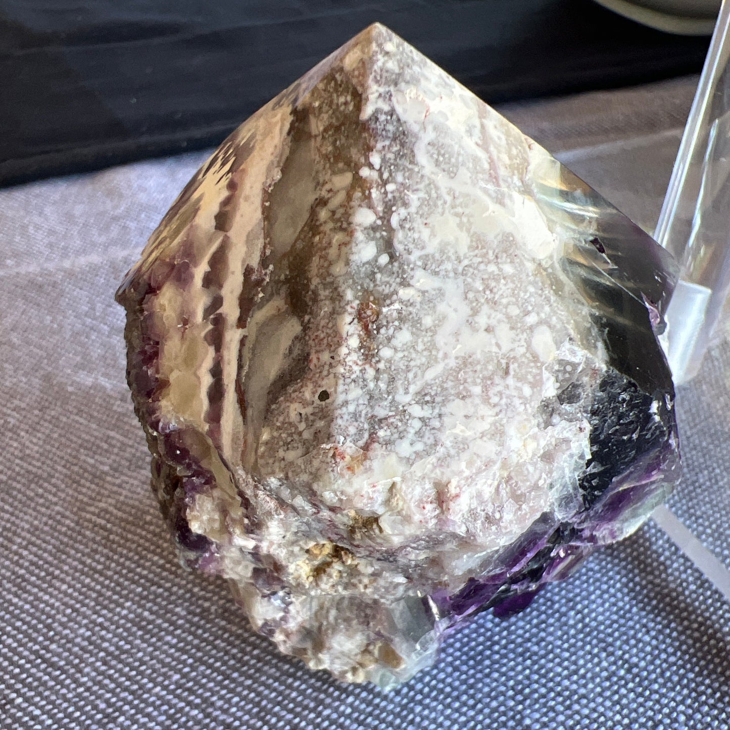 TPP : Rainbow Fluorite Top Polish Point Rough Generator