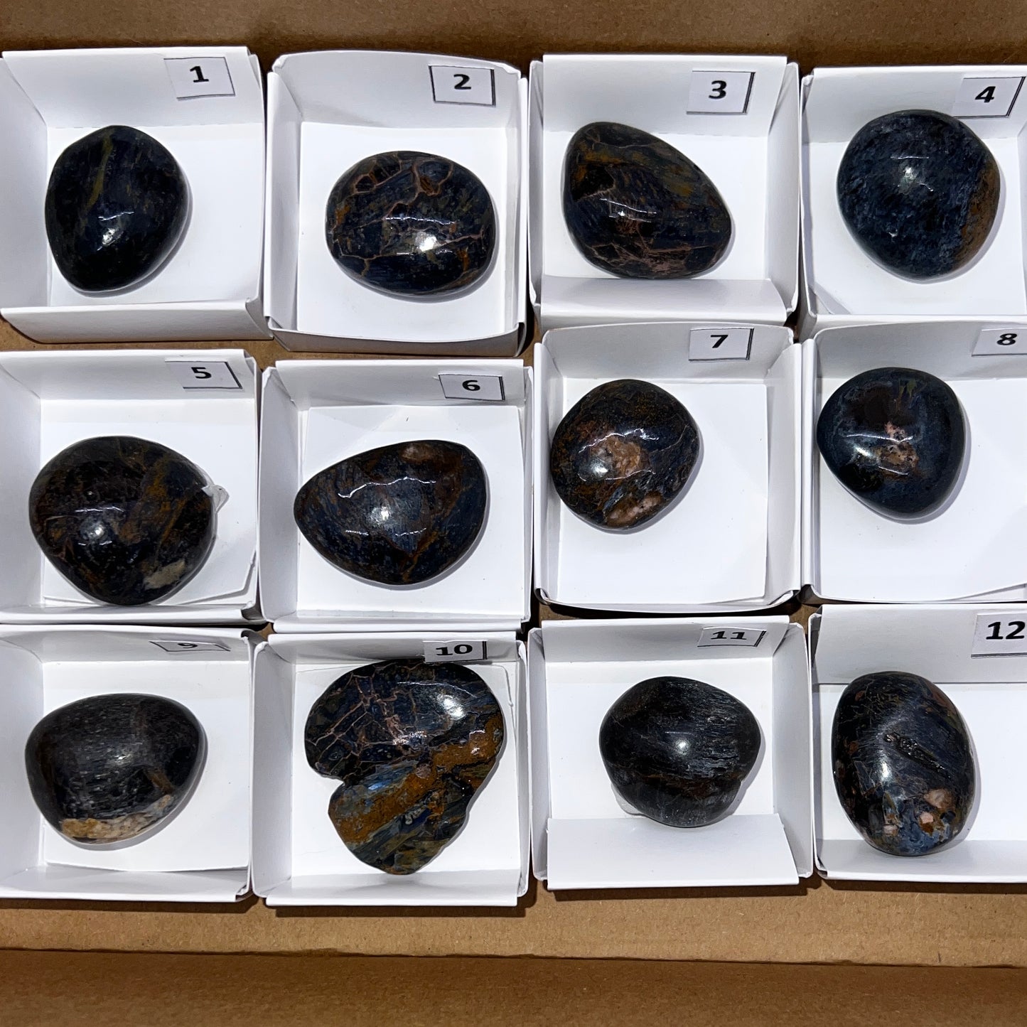 Bulk : Rough : Tumble : Pietersite, 12 pieces, rough-polished
