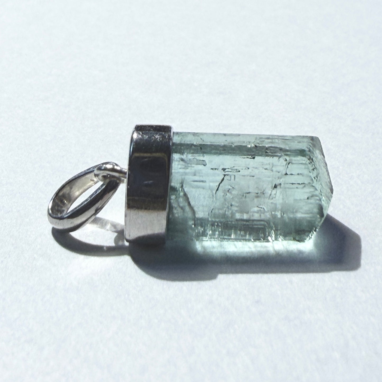 Necklace : Aquamarine Pendant, 2.40gms, Vietnam, Sterling Silver