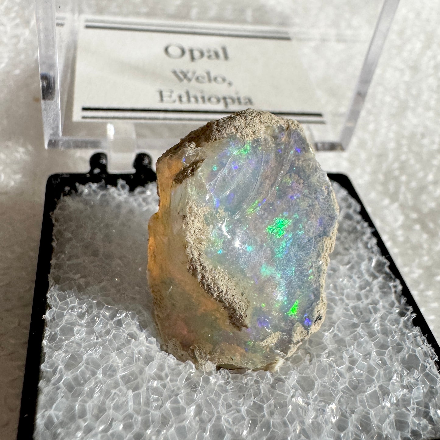 Rough : Mounted : Ethiopian Welo Opal, Nice Fire, 2.30g