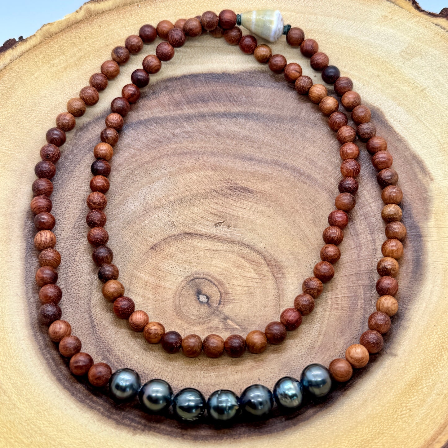 Necklace : ~34" Tahitian Pearl Sandalwood