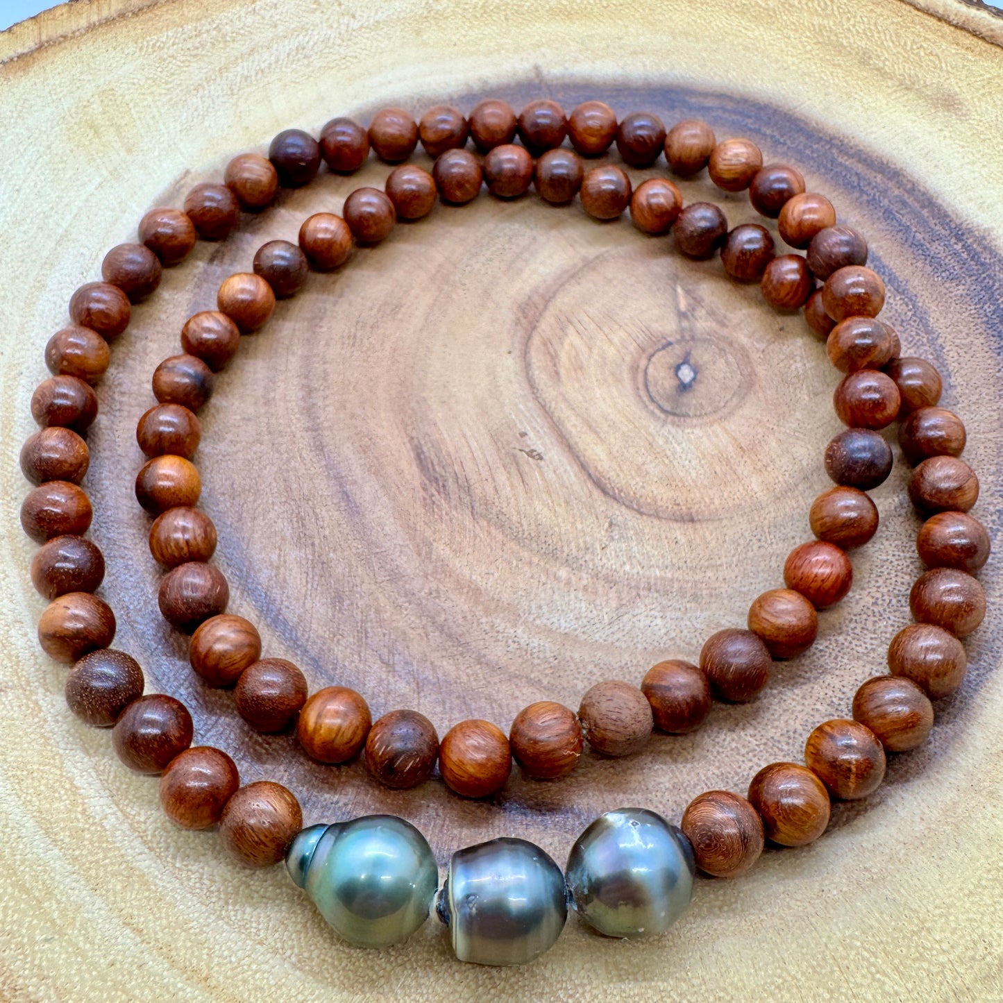 Necklace : ~32" Tahitian Pearl Sandalwood