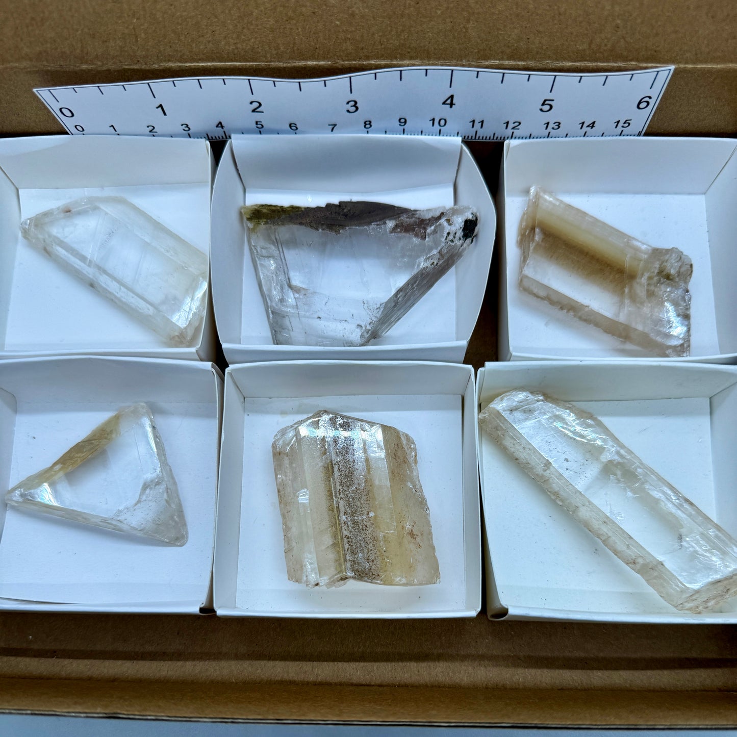 6 piece box of Phantom Selenite Blades