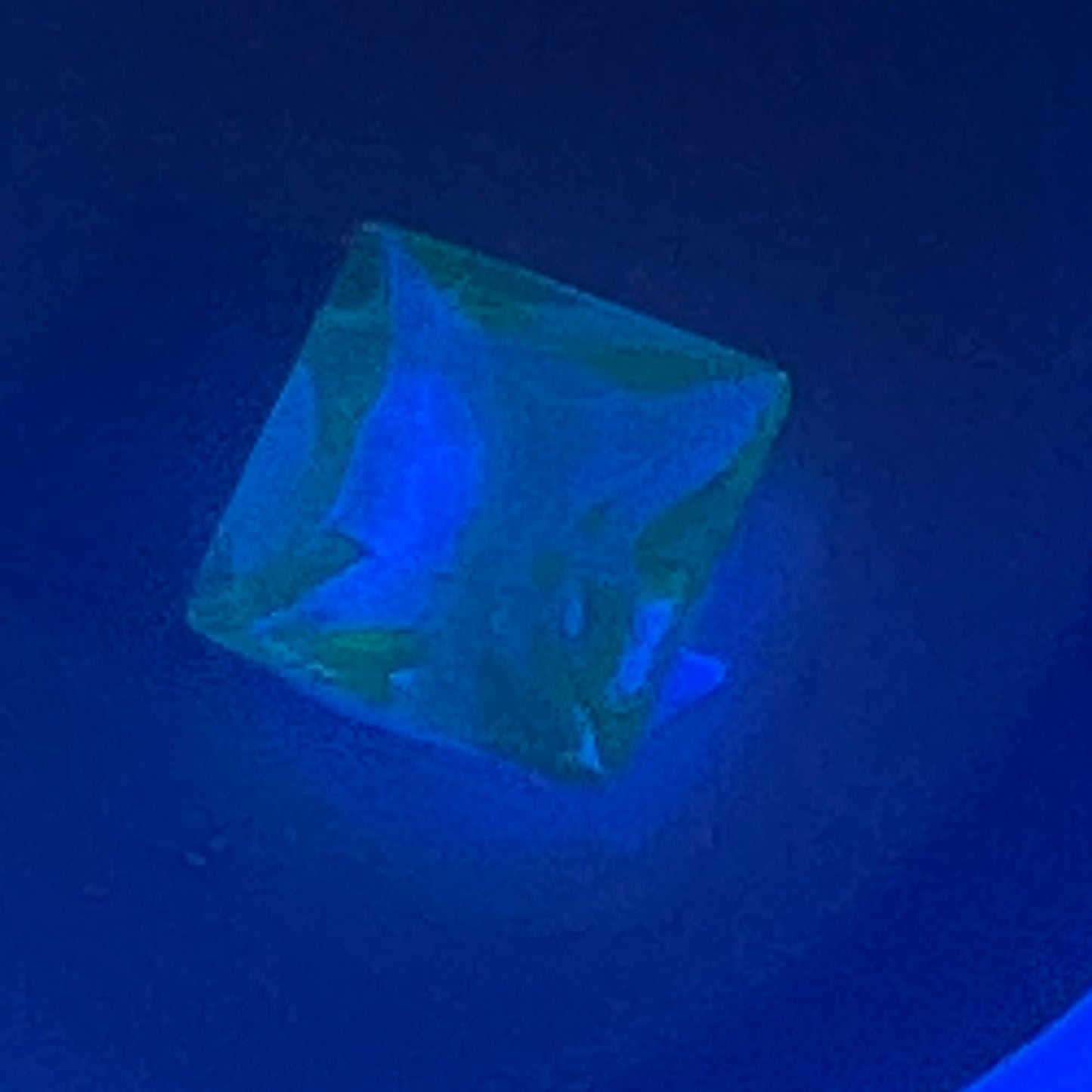 Faceted: Uranium Glass : Princess Cut. Choice!