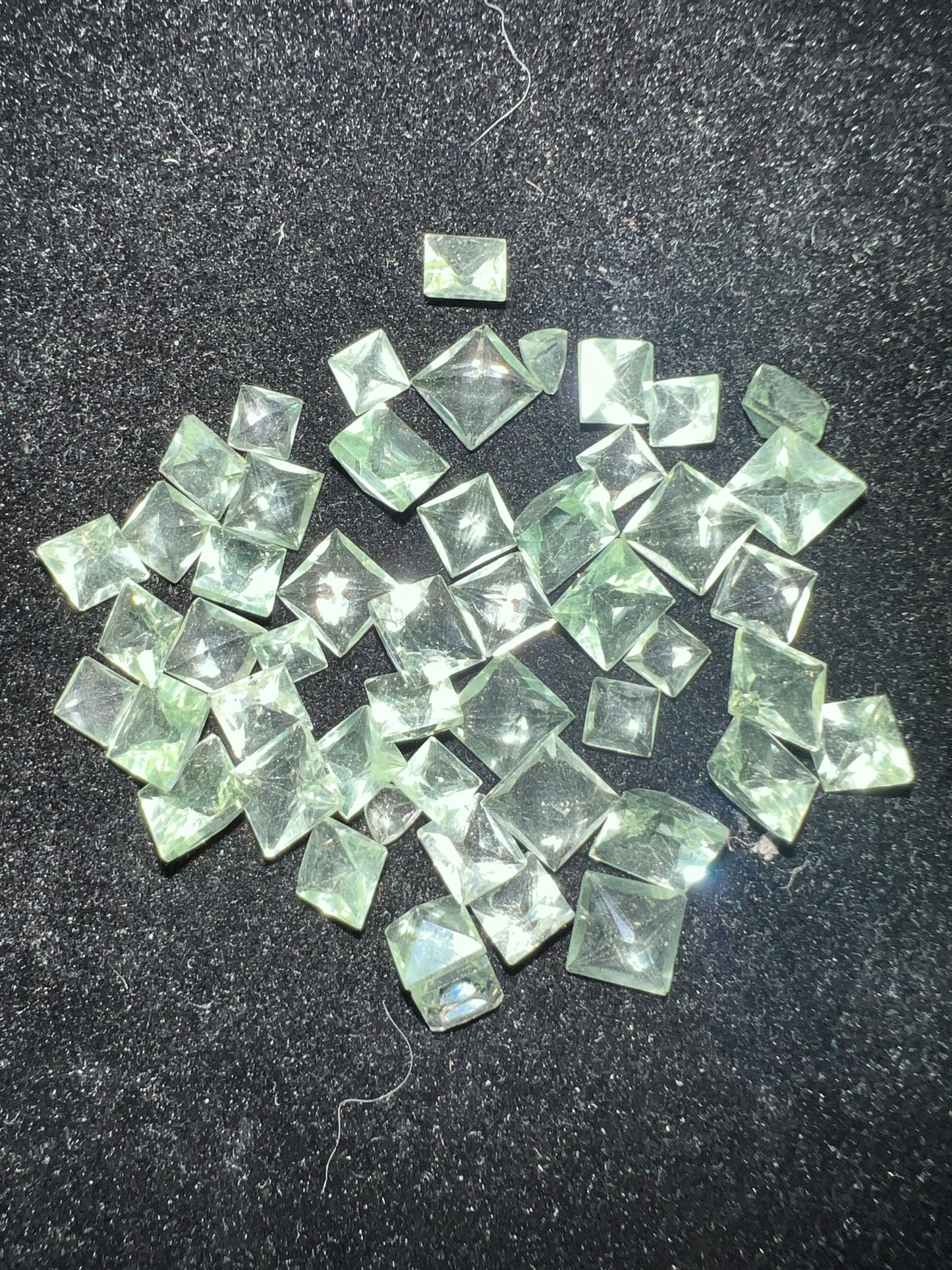 Faceted: Uranium Glass : Princess Cut. Choice!