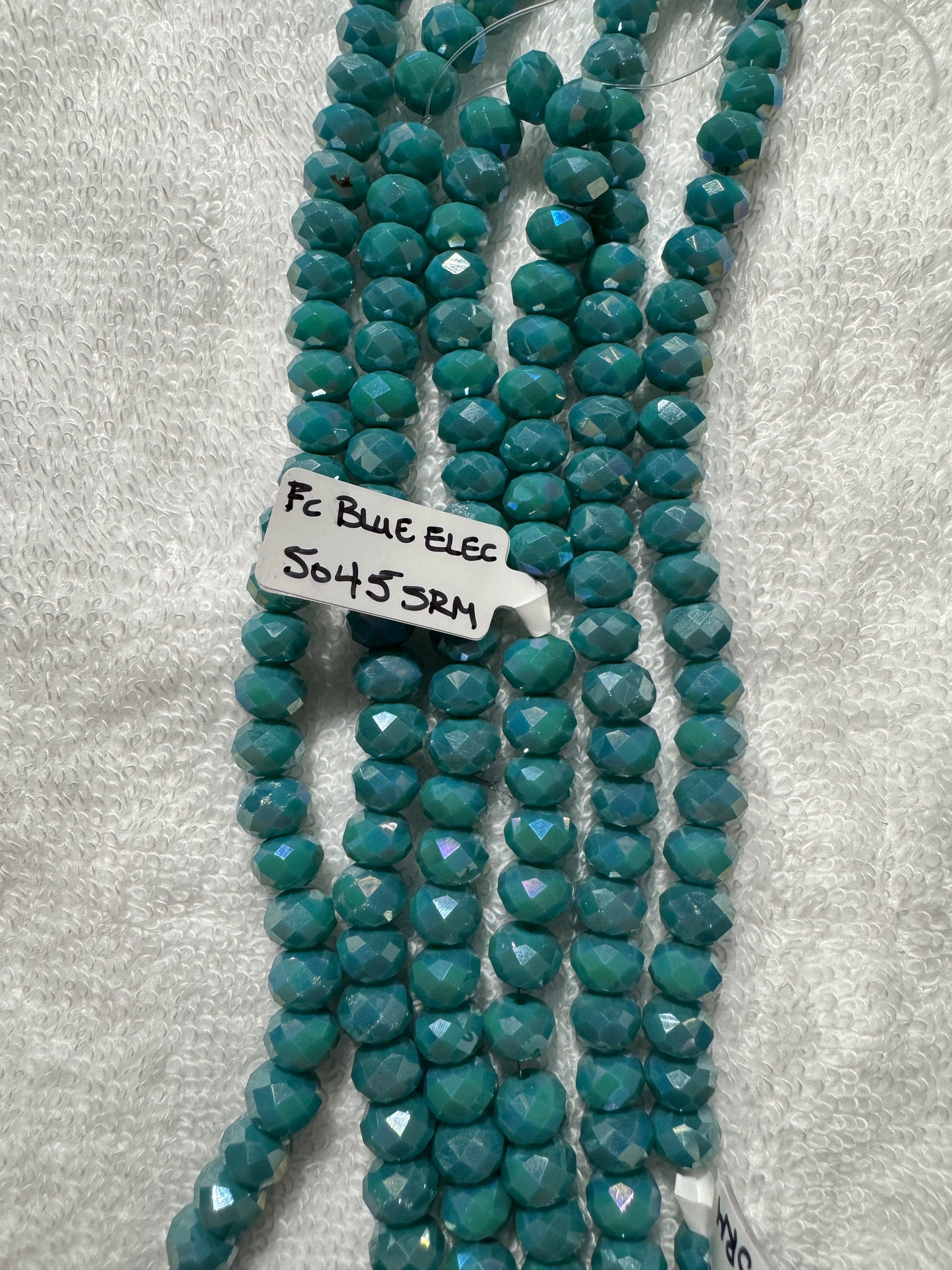 Beads : FC Blue Crystal Electroplated : 8mm