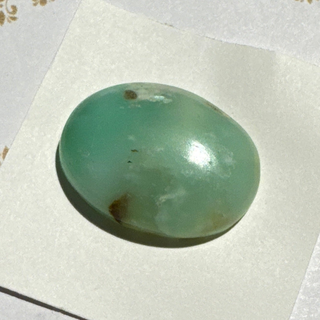 Cab: Chrysoprase Oval, 30x21x5, 22ct