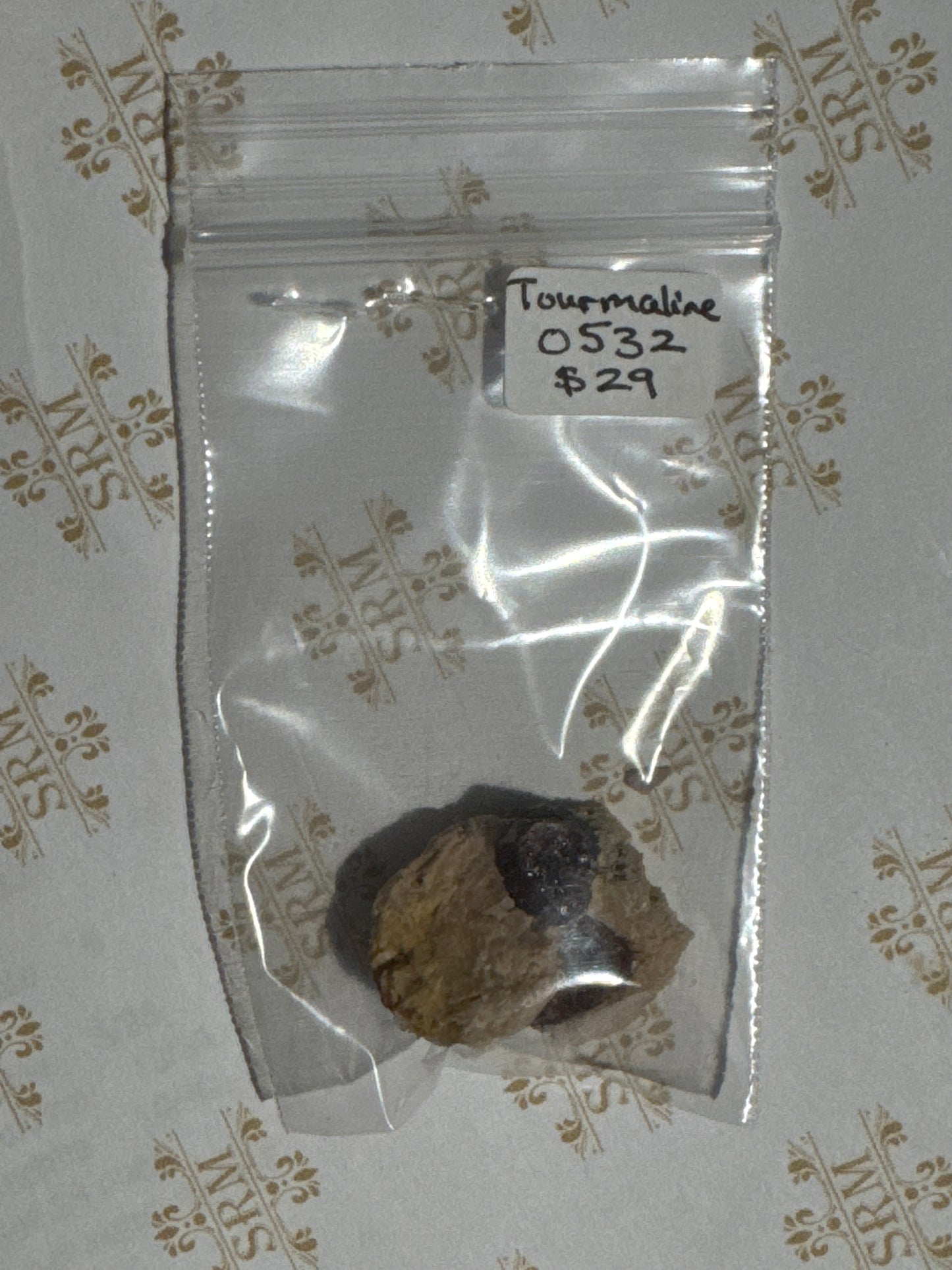 Bag : Crystal : Pink Tourmaline in Matrix, 1"