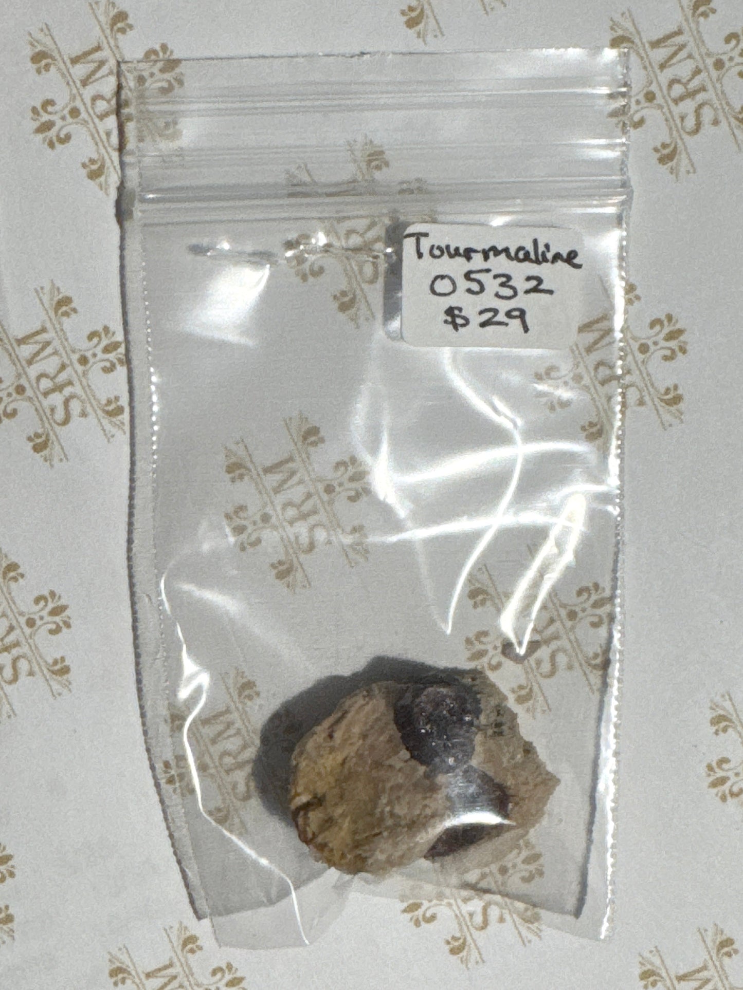 Bag : Crystal : Pink Tourmaline in Matrix, 1"