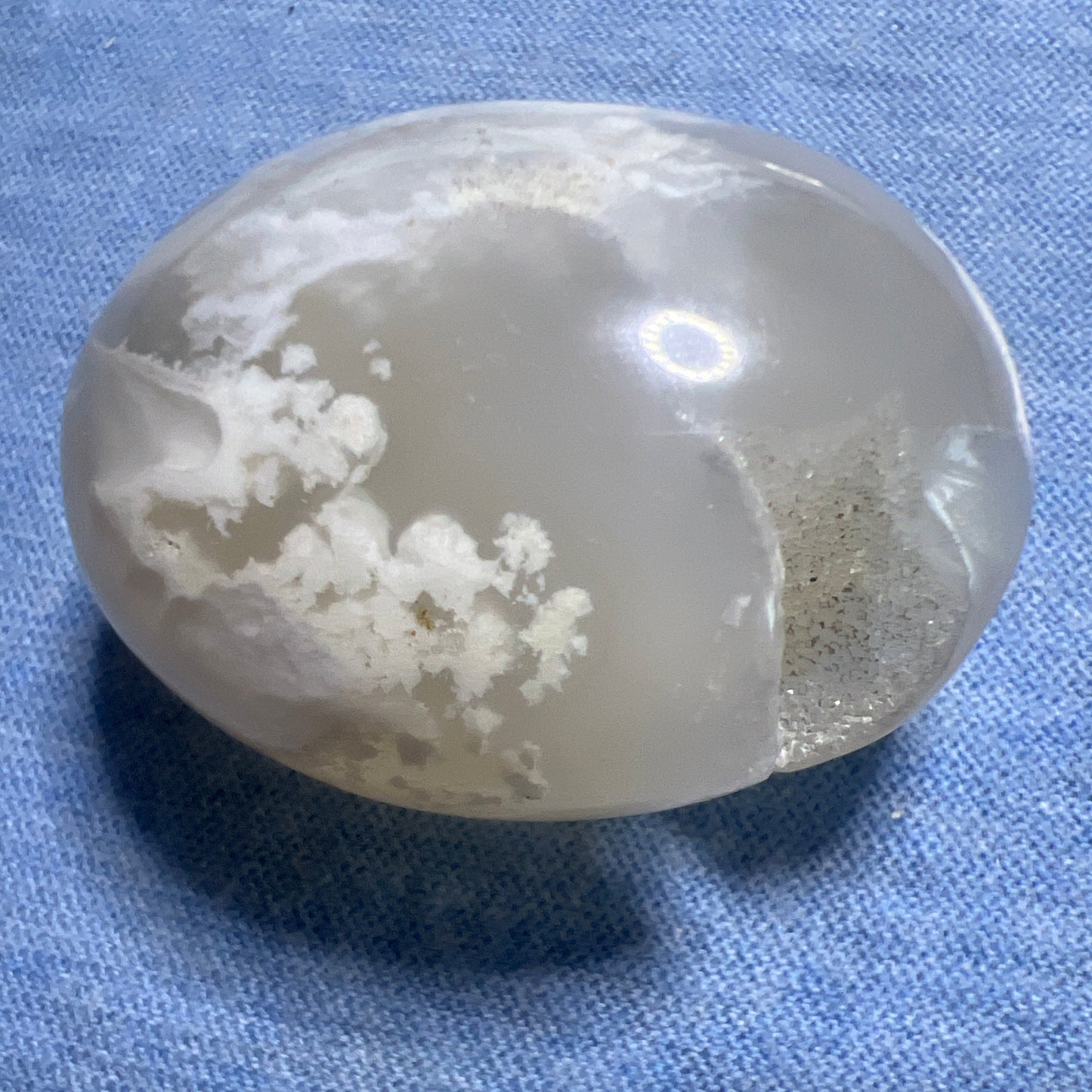 Palmstone : Flower Agate with Druzy Cave