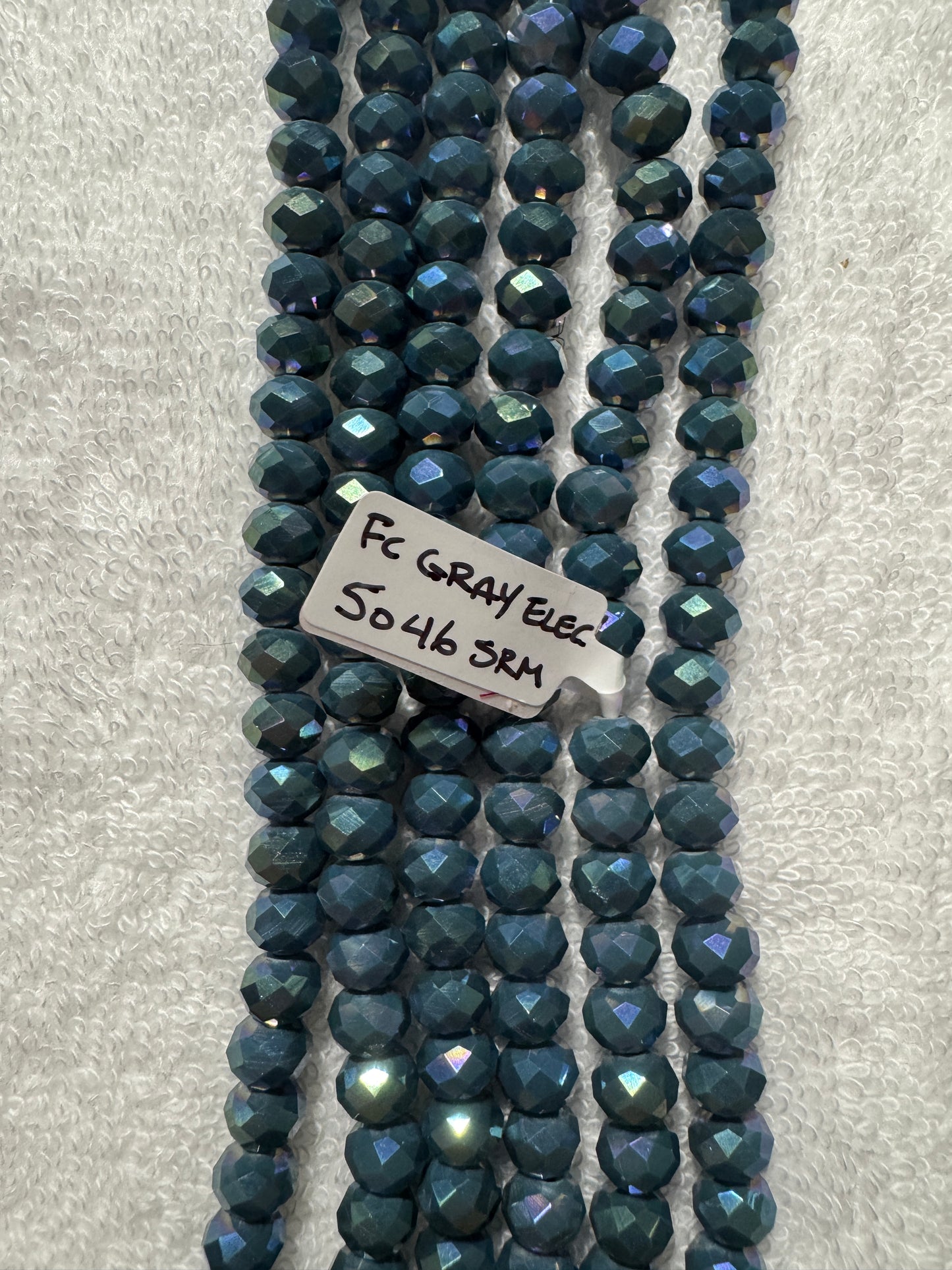 Beads : FC Dark Gray Crystal Electroplated : 8mm