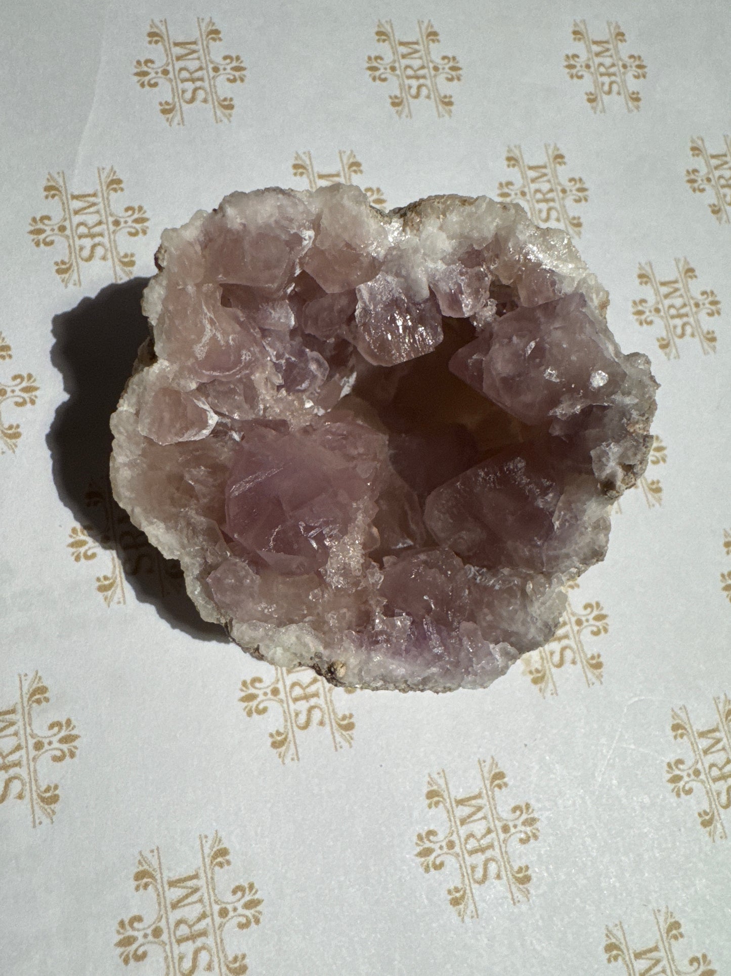 Geode : Pink Amethyst, half, 2¼"x1½"