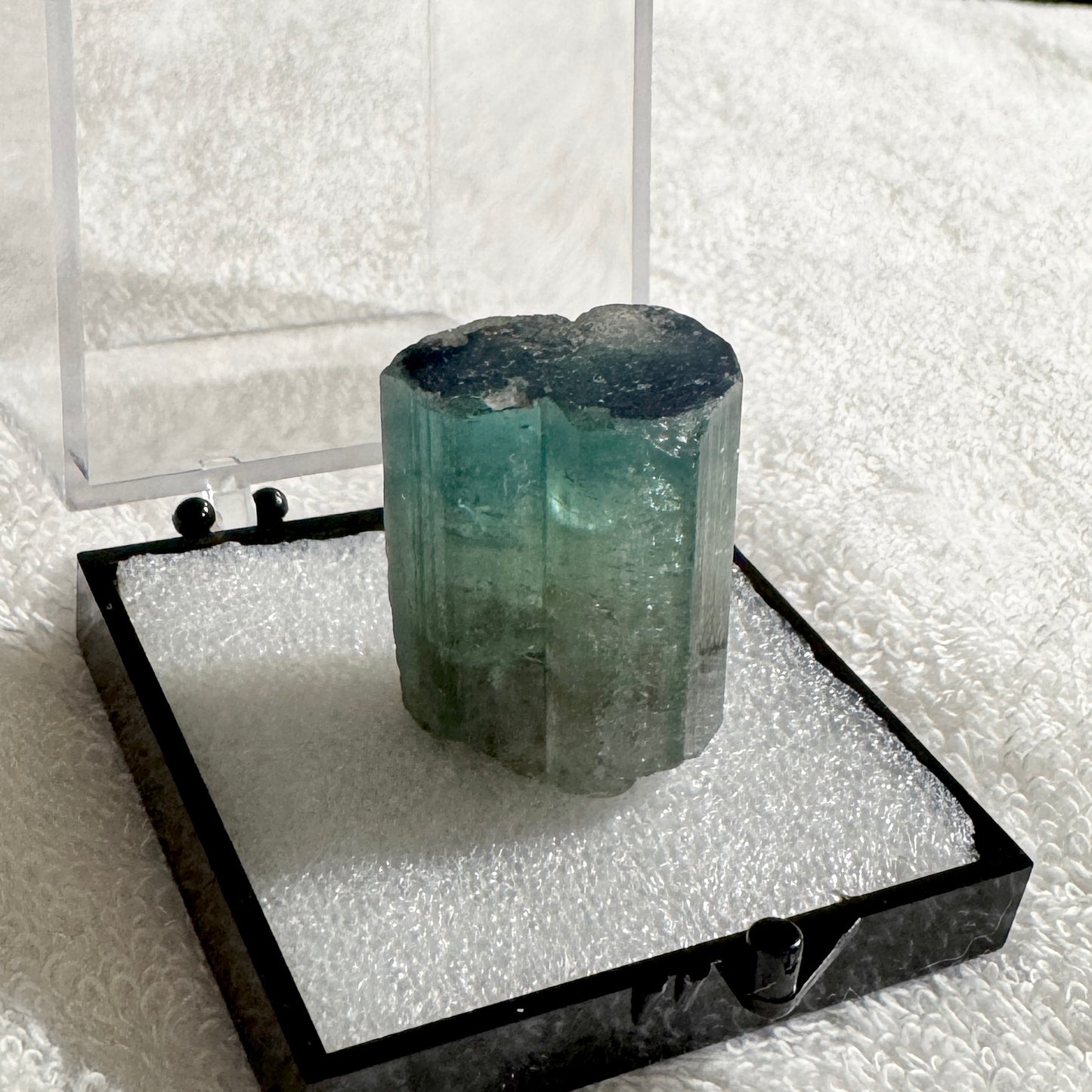Crystal : Mounted : Watermelon Tourmaline in 2” Acrylic Box, 135ct