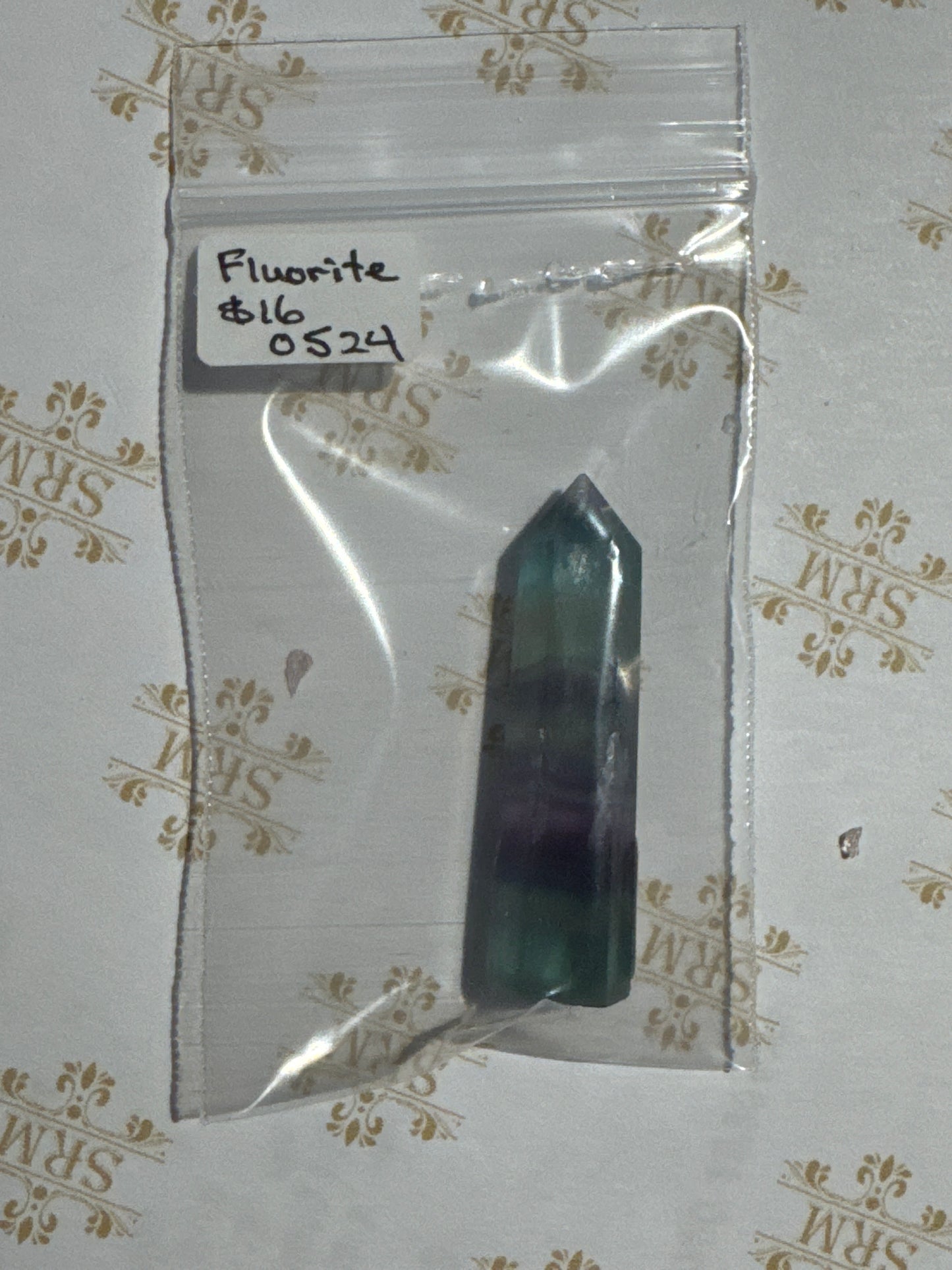 Bag : Tower : Purple Fluorite, 1¾"x½"