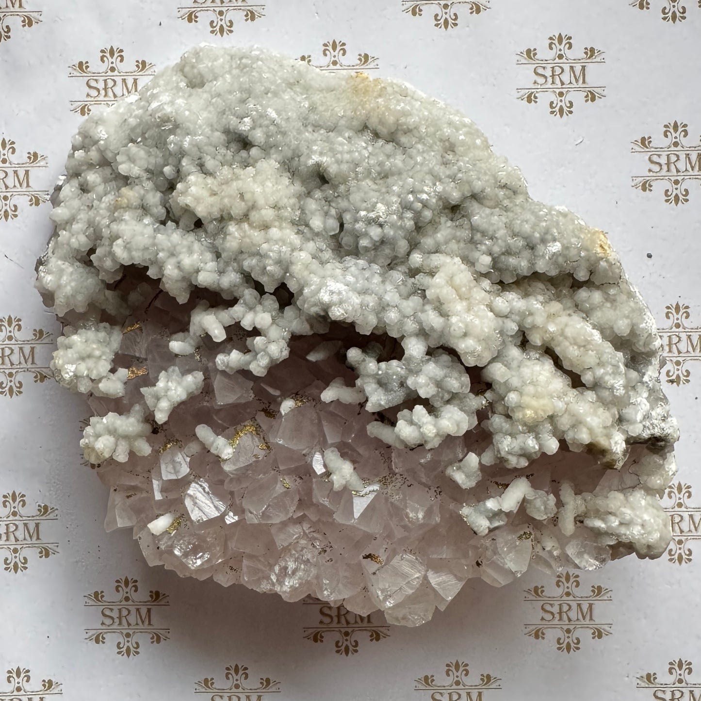 Cluster : Mangano Calcite on Amethyst, ~1¼ lbs