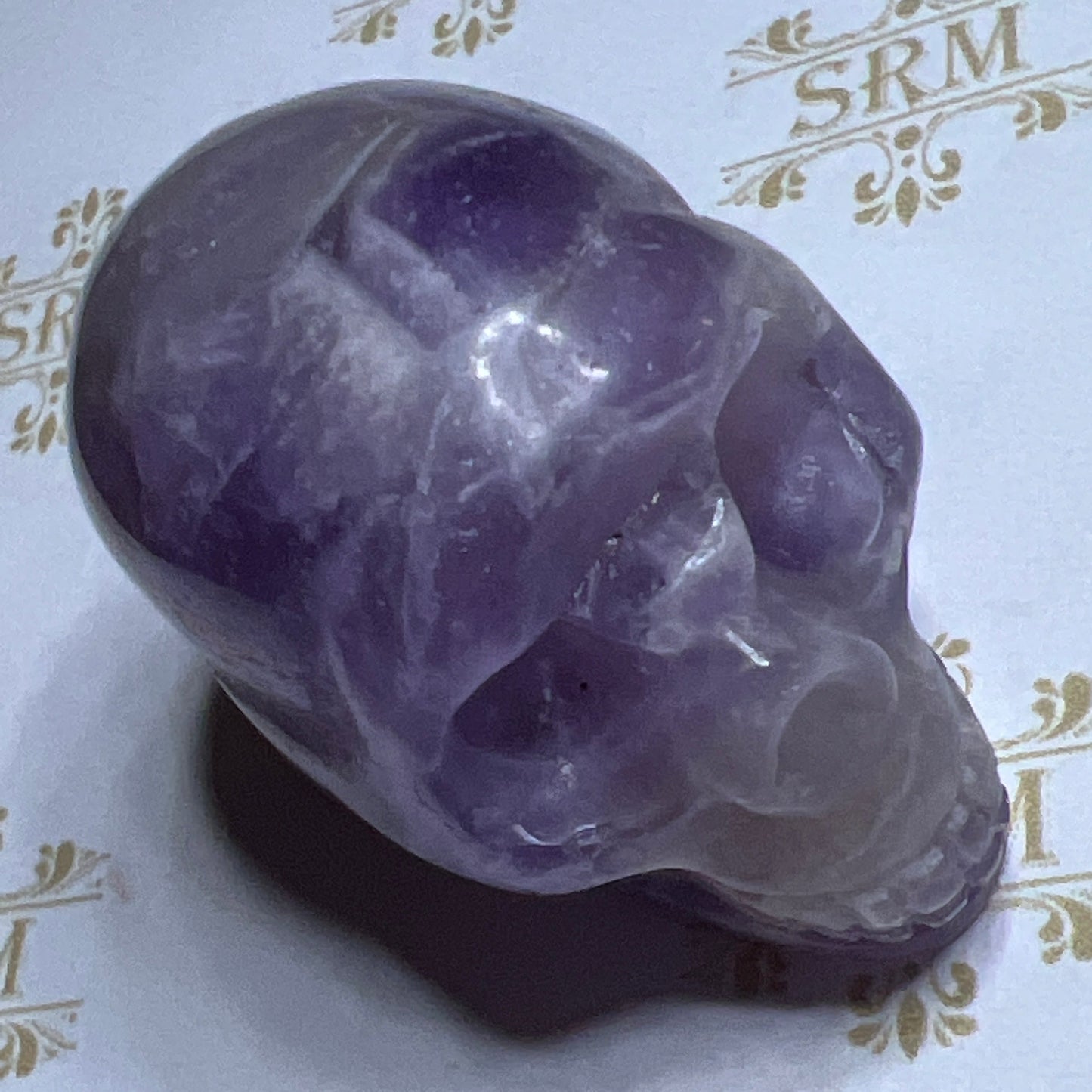 Carved : Skull : Chevron Amethyst