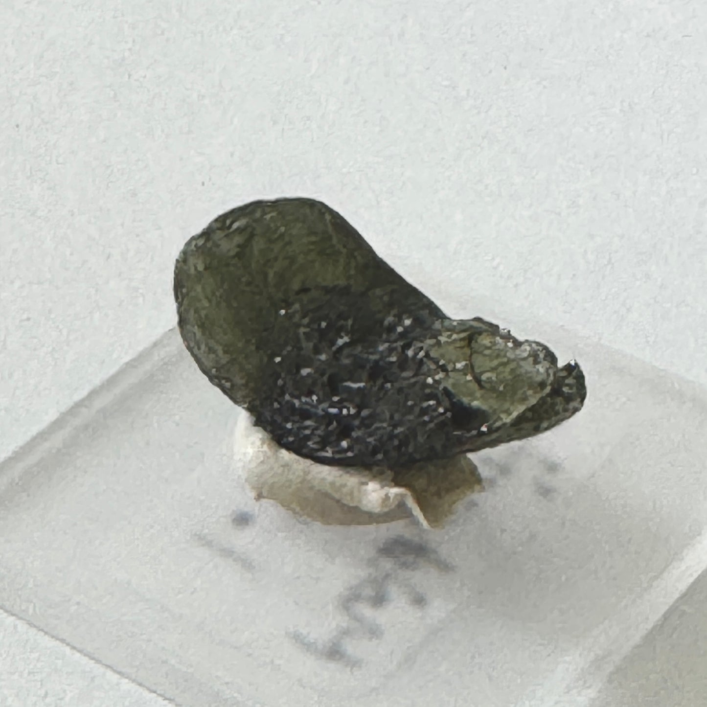 Rough : Mounted : Moldavite, over 1 gram