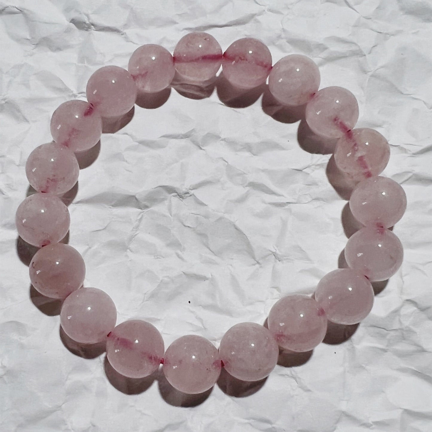 Bracelet : 10mm Rose Quartz, 6½”