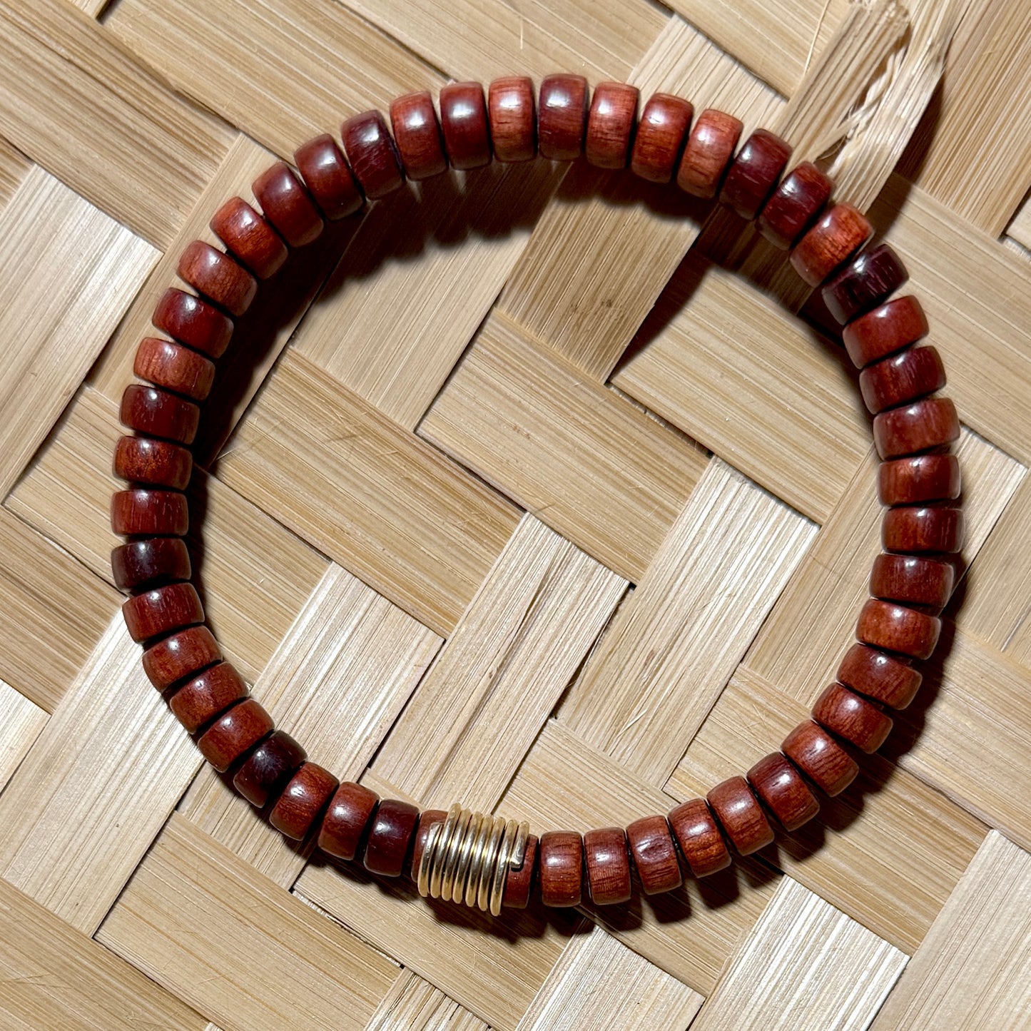 Bracelet : Sandalwood with Sterling Coil / Sandalwood with Gold filled Coil