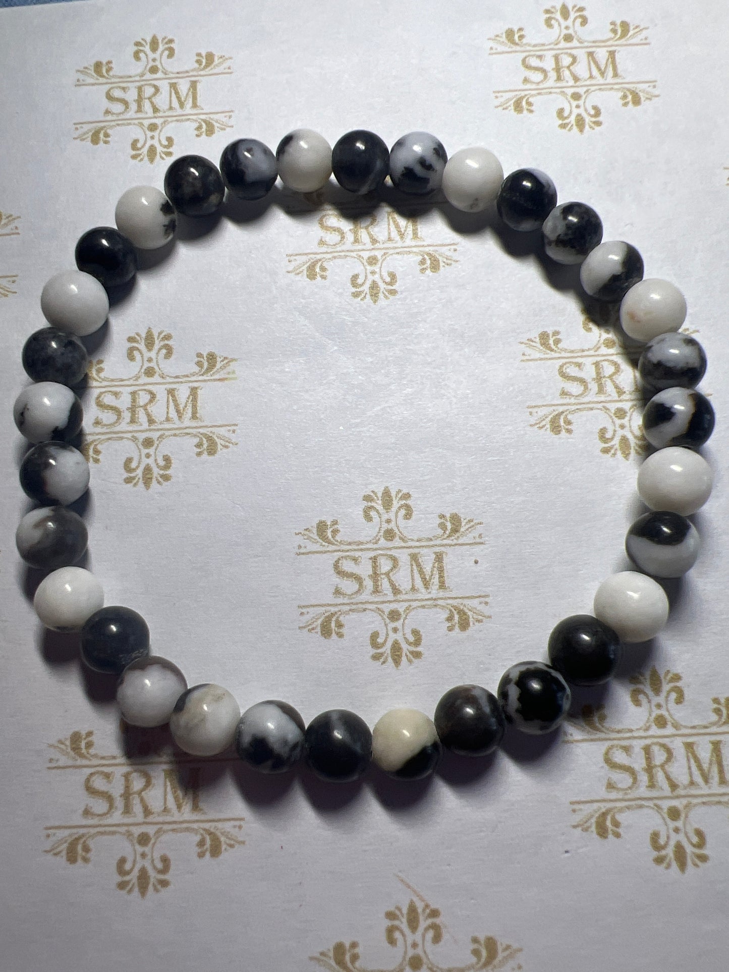 Bracelet : 6mm Zebra Jasper : 6½”