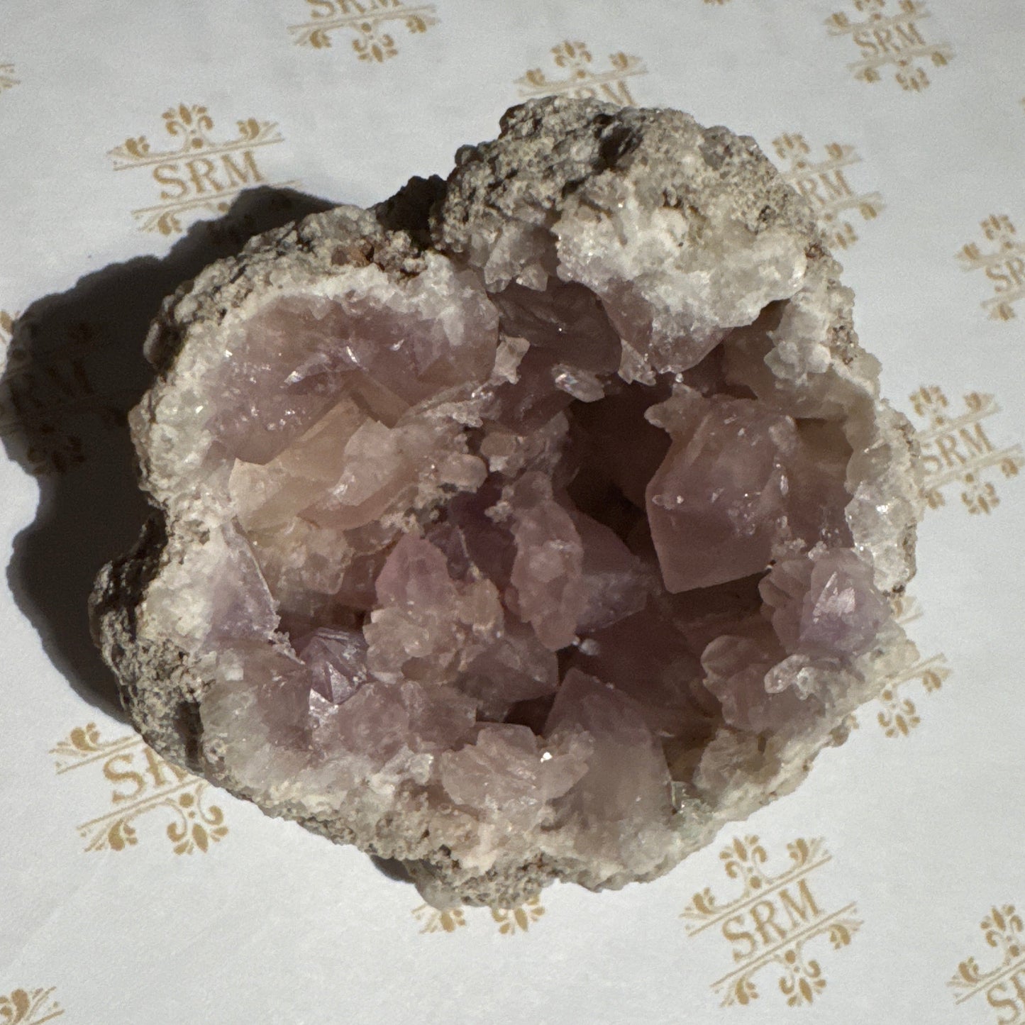 Geode : Pink Amethyst, half, 2½"x1½"