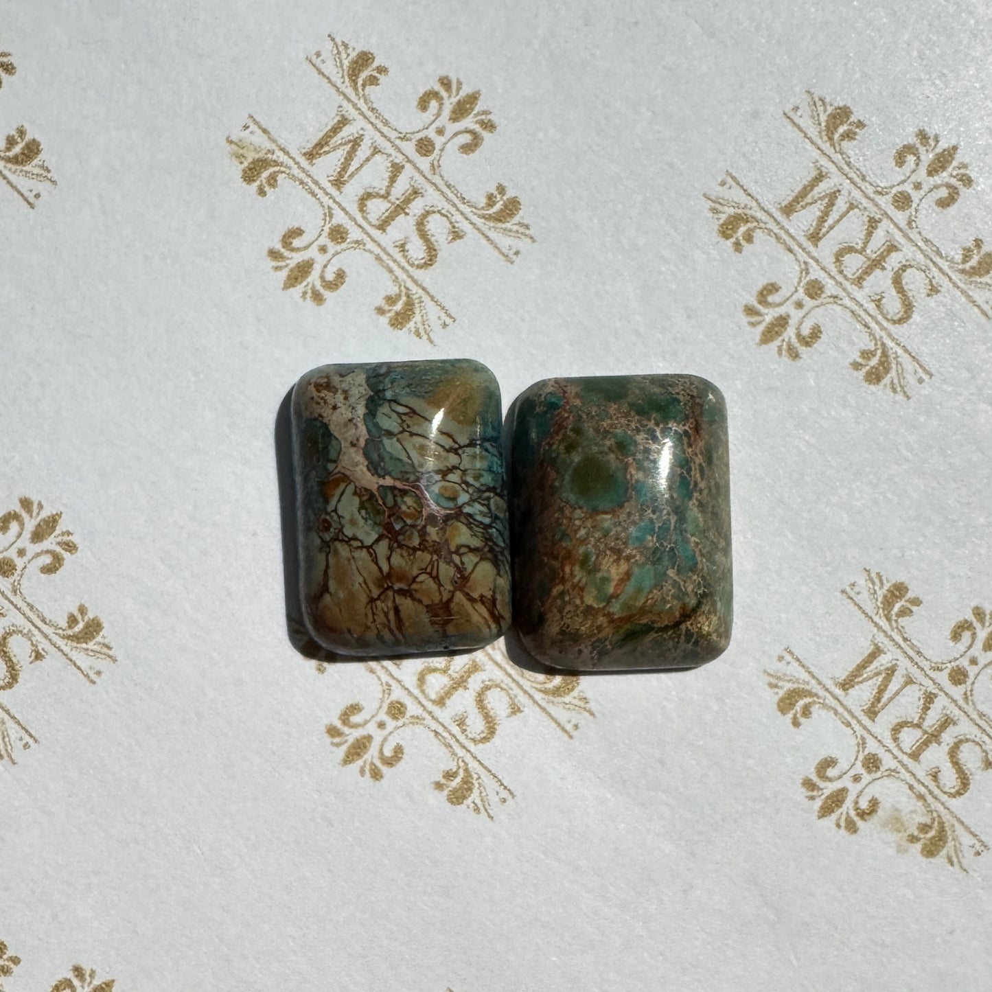 Cab : Jasper, 18mm x 13mm x 4mm, 26ct, Pair, Rectangle