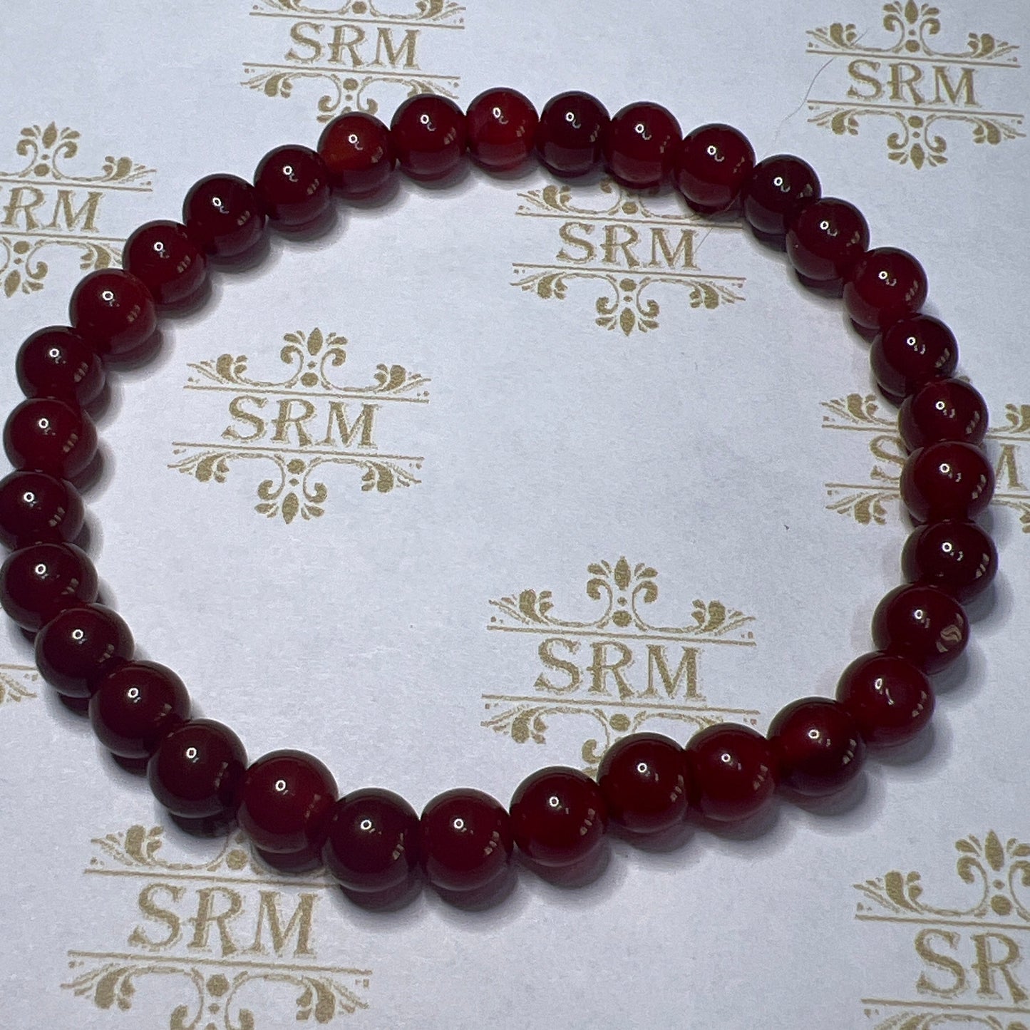 Bracelet : 6mm Red Onyx, 6½”, 6¾”, 7"