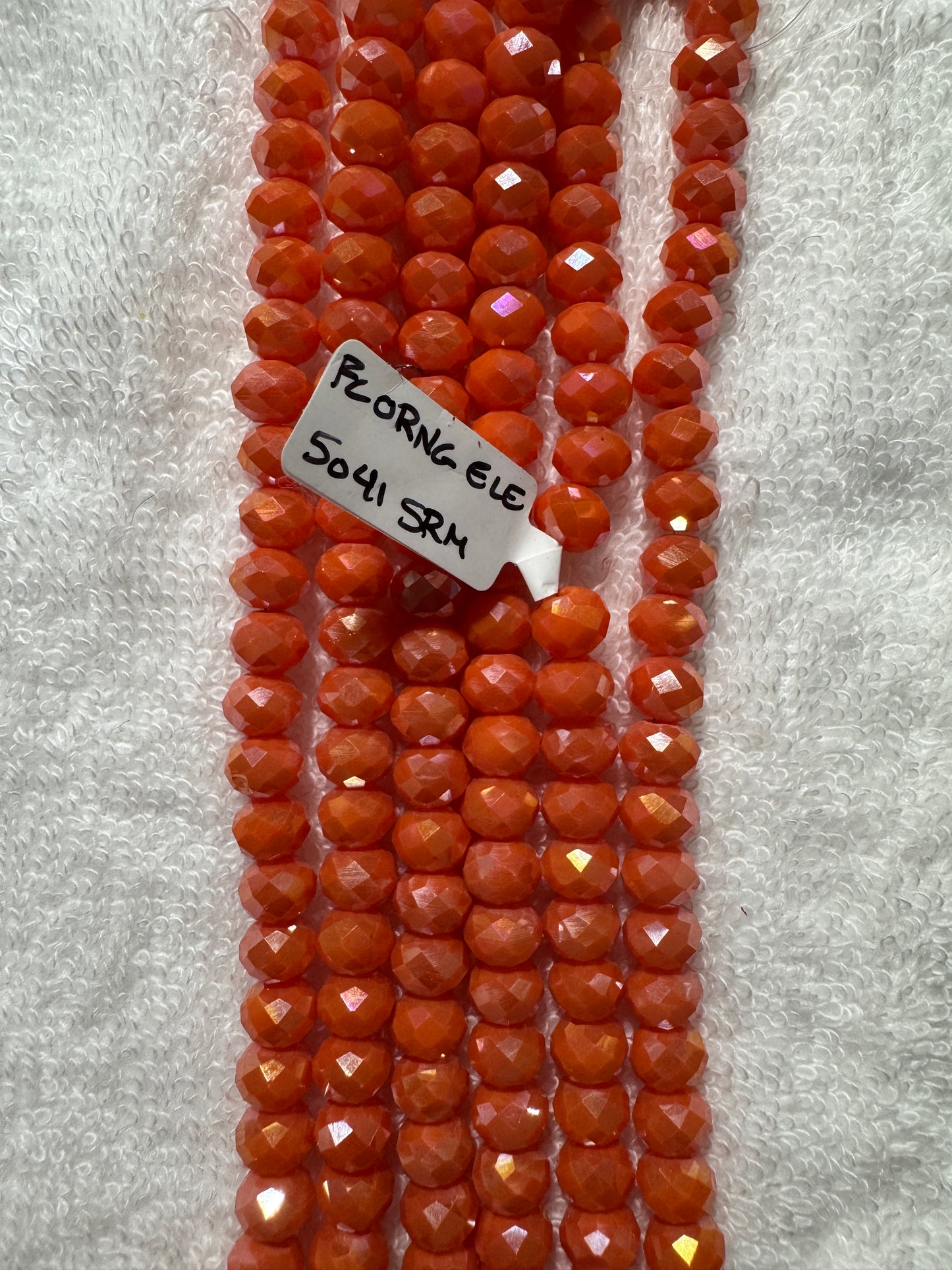 Beads : FC Orange Crystal Electroplated : 8mm