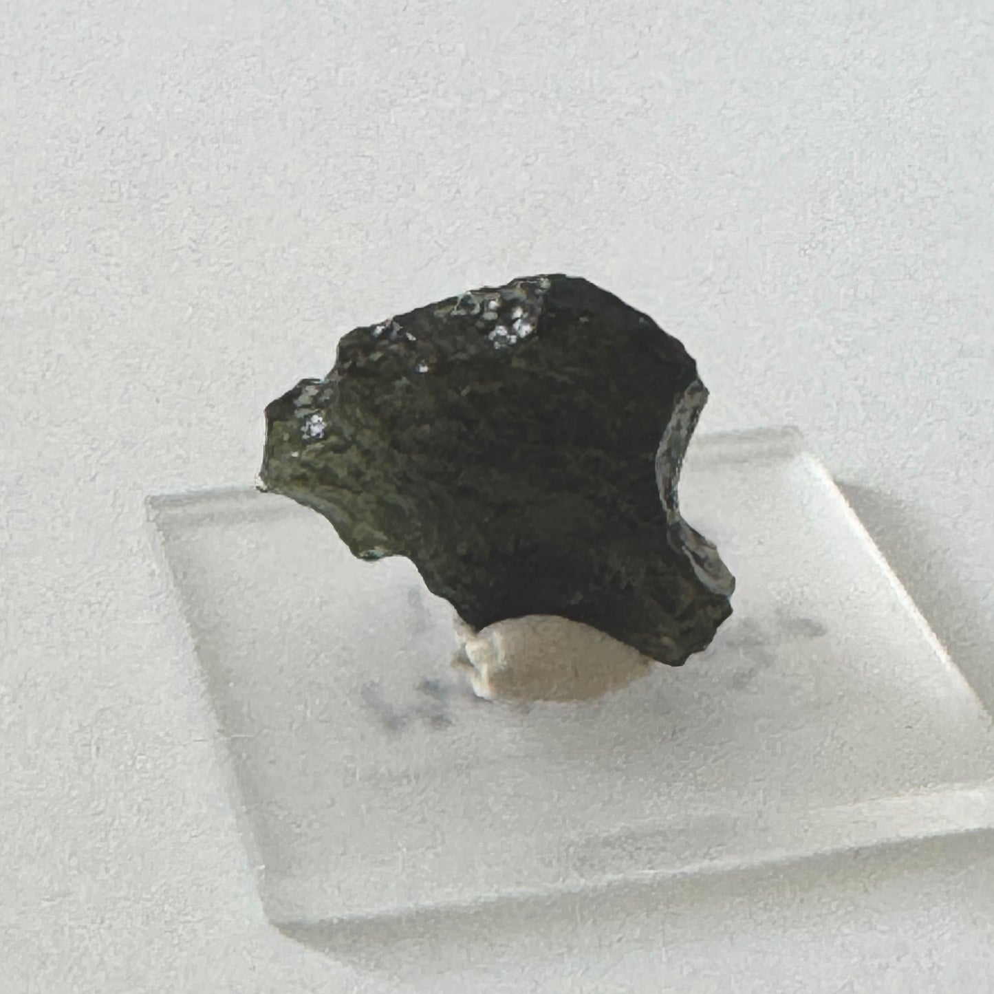 Rough : Mounted : Moldavite, over 1 gram