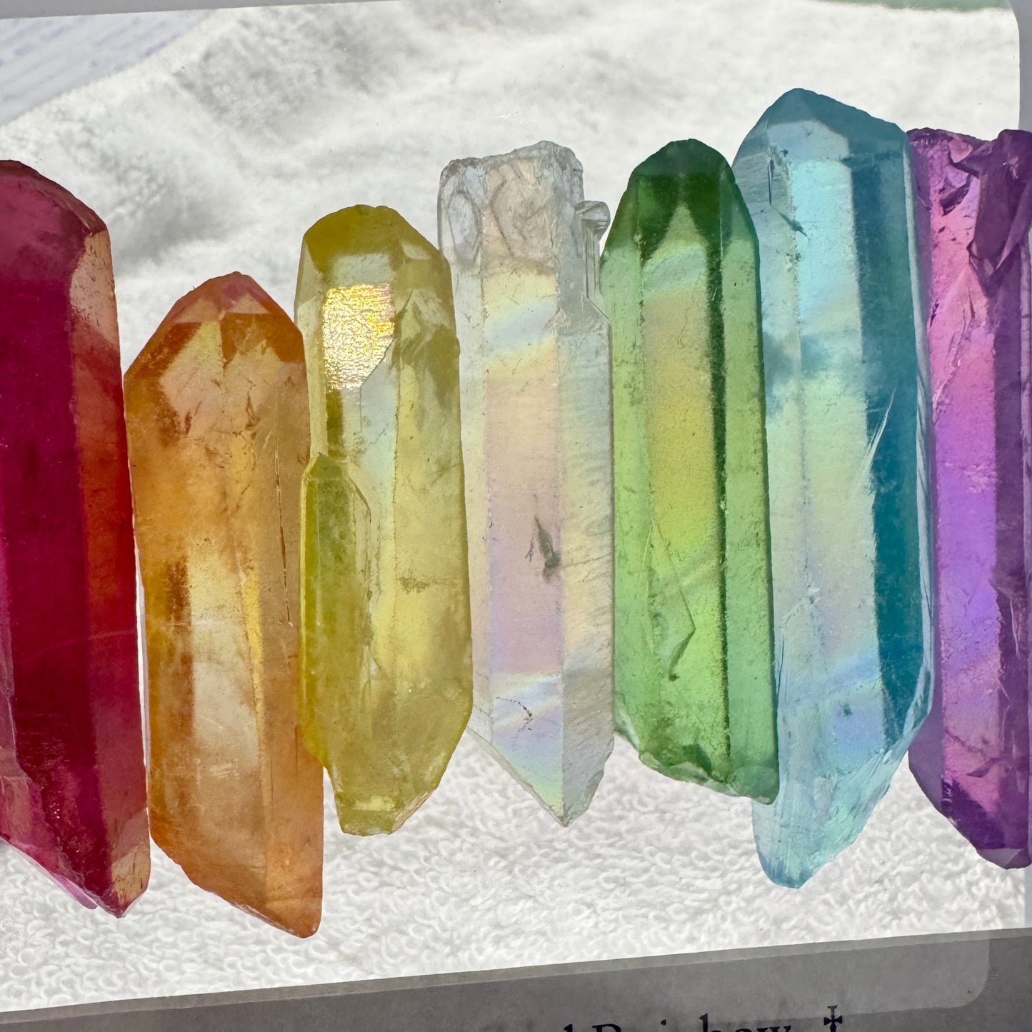 Framed : Crystal : Aura Crystal Rainbow in 4” see-through frame