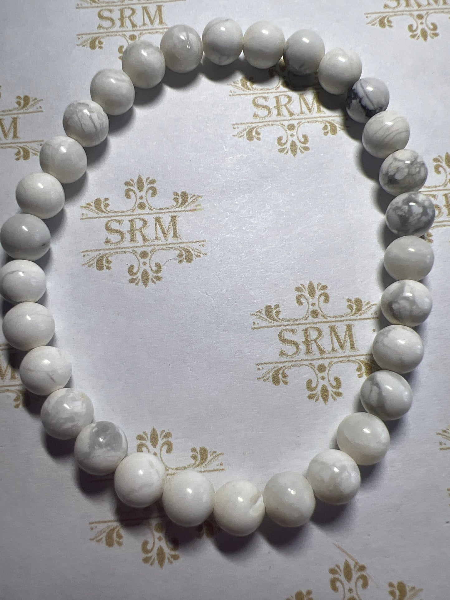 Bracelet : 6mm Howlite : 6½”