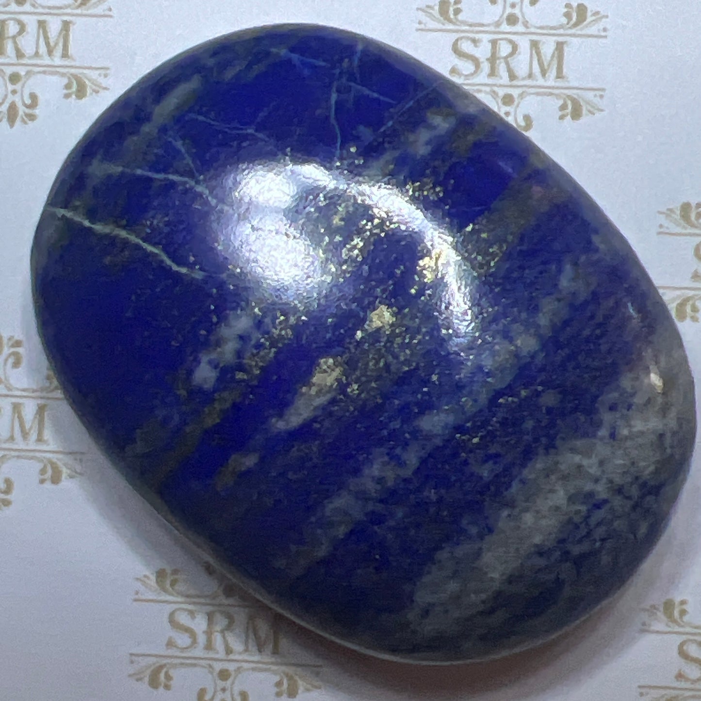 Palmstone : Lapis with Pyrite 2-1/4”