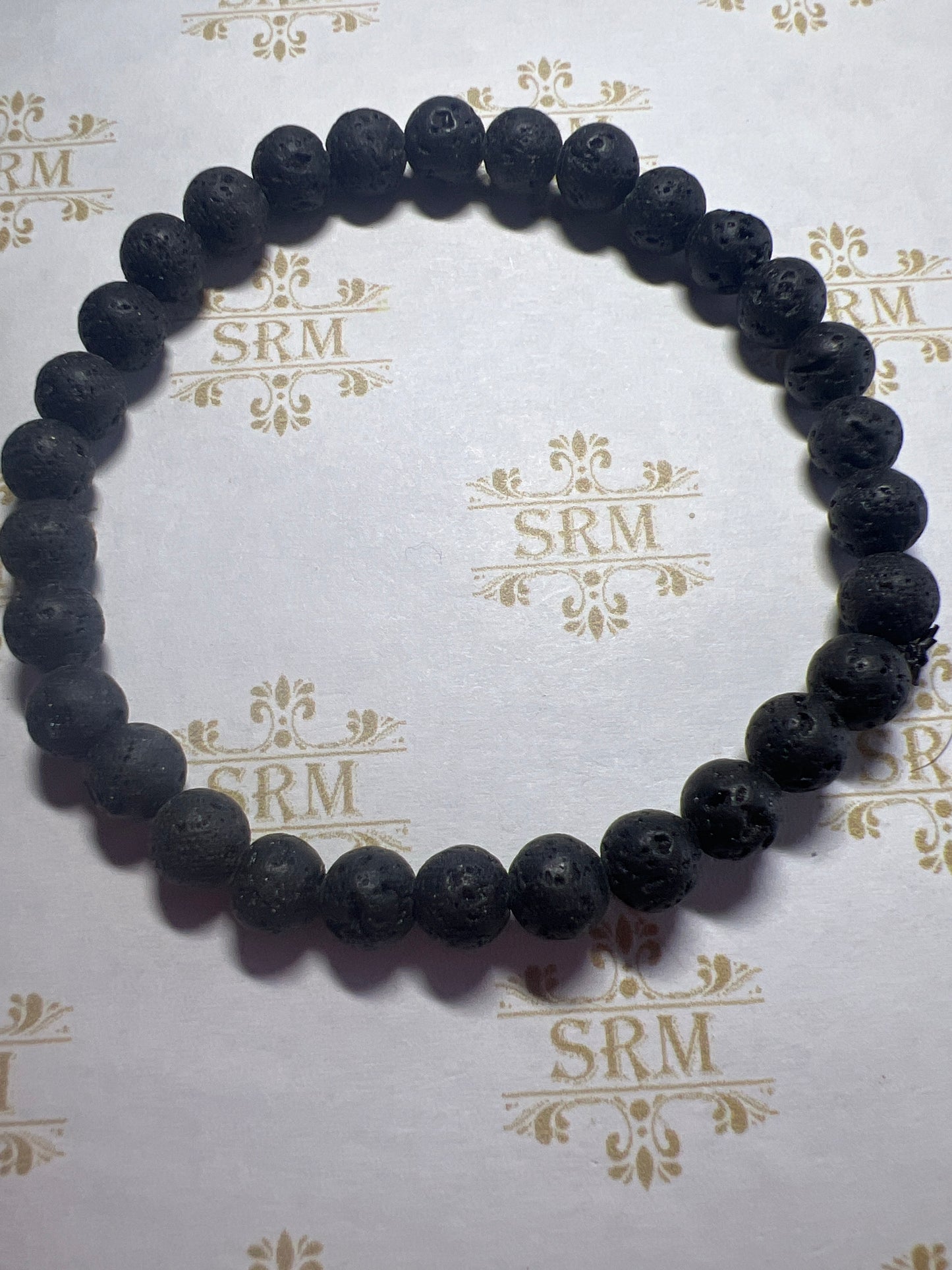 Bracelet : 6mm Black Lava : 6¾”