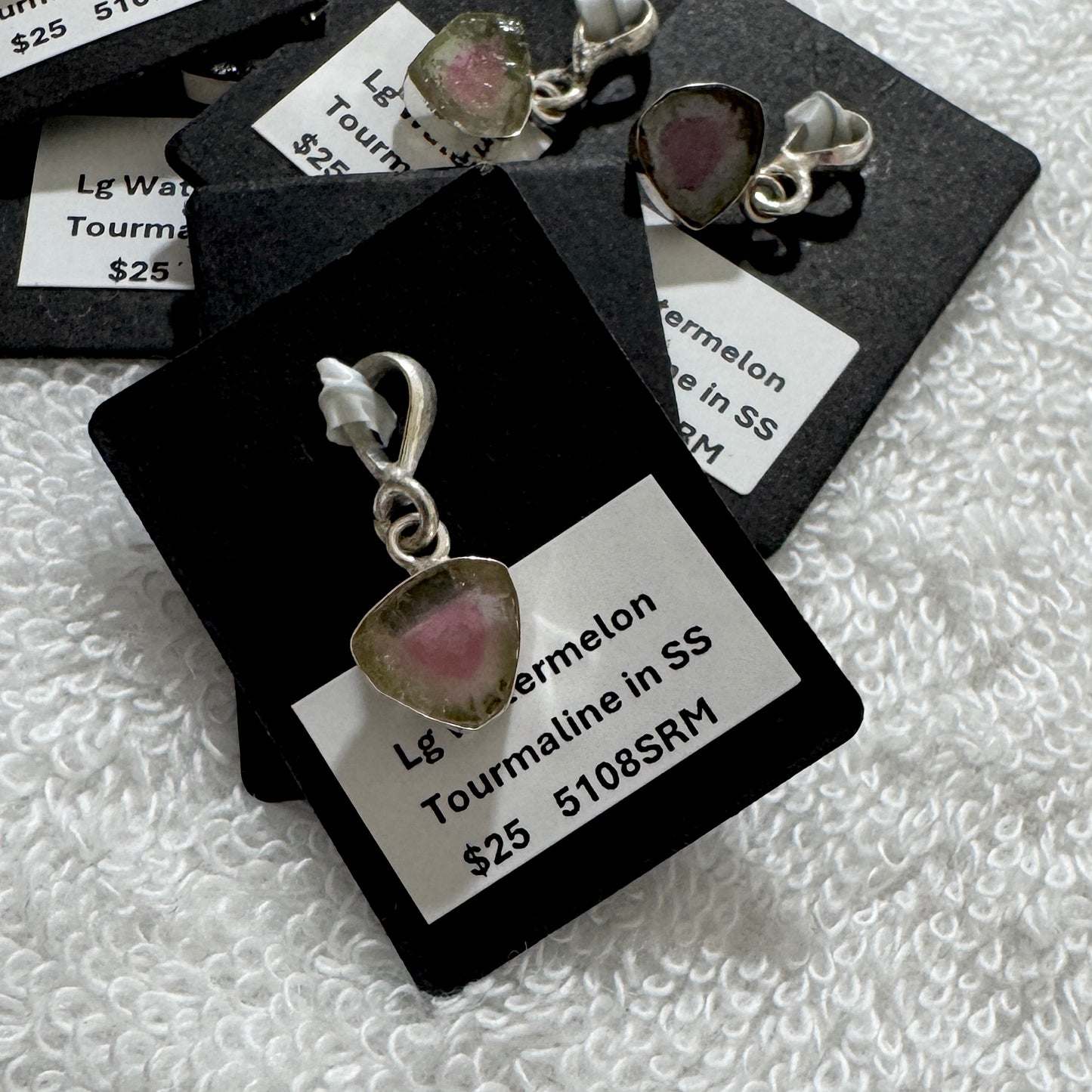 Pendant : 7mm/8mm (large) Watermelon Tourmaline
