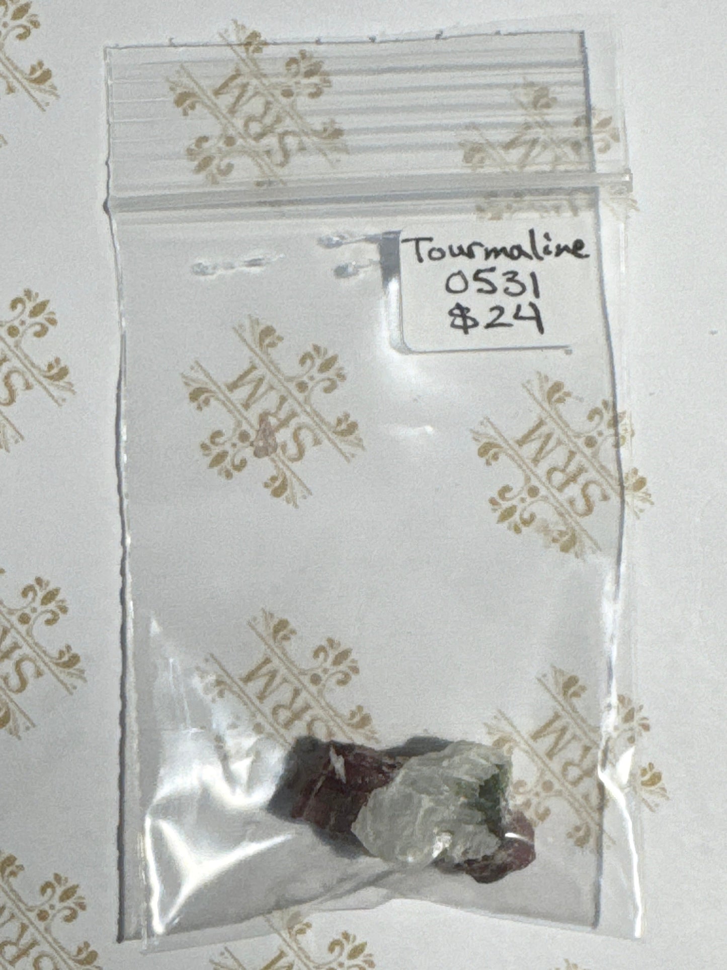 Bag : Crystal : Pink Tourmaline in Matrix, ¾", bag